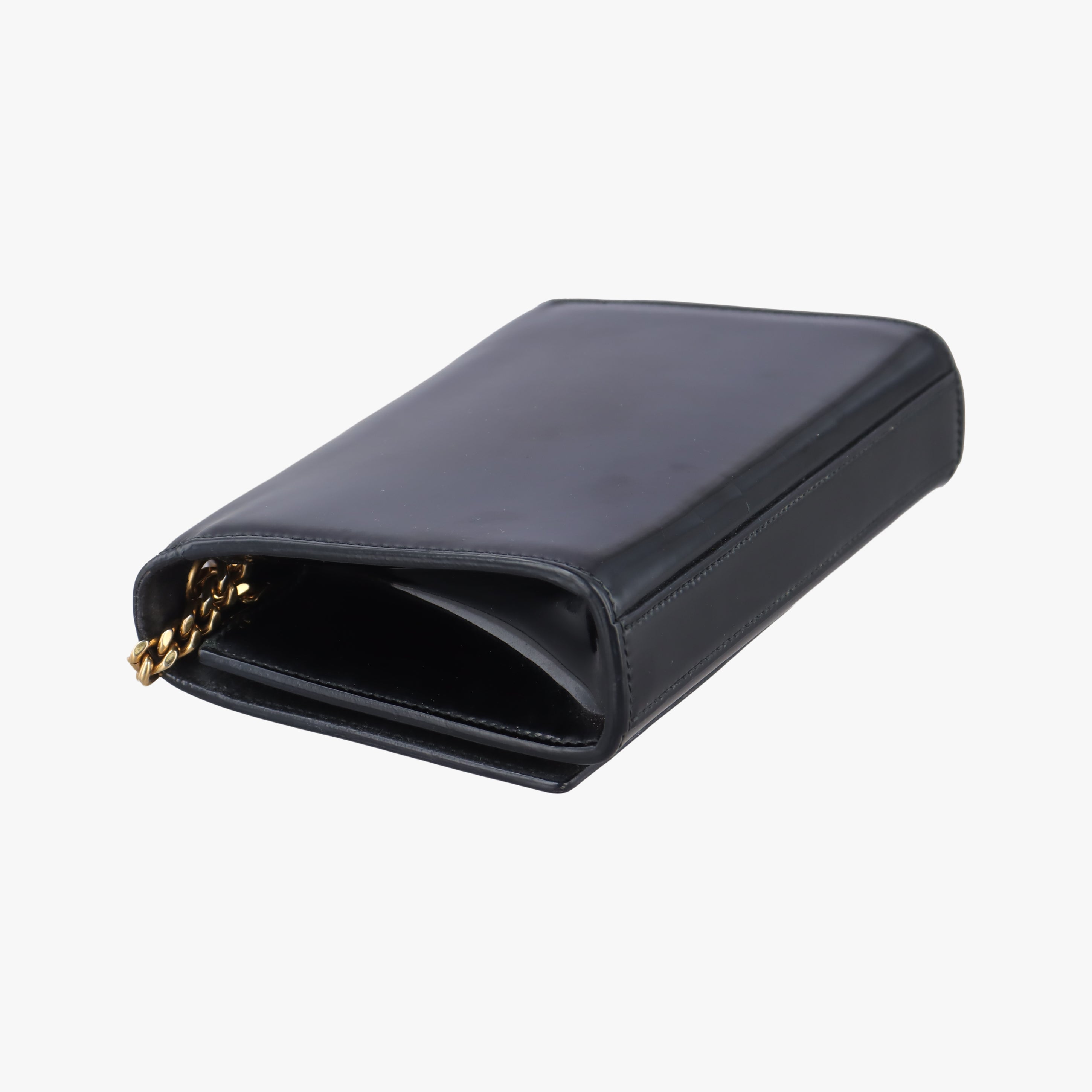 Secondhand Yves Saint Laurent KATE Black Enamel 354121 shoulderbag | stylenewstar