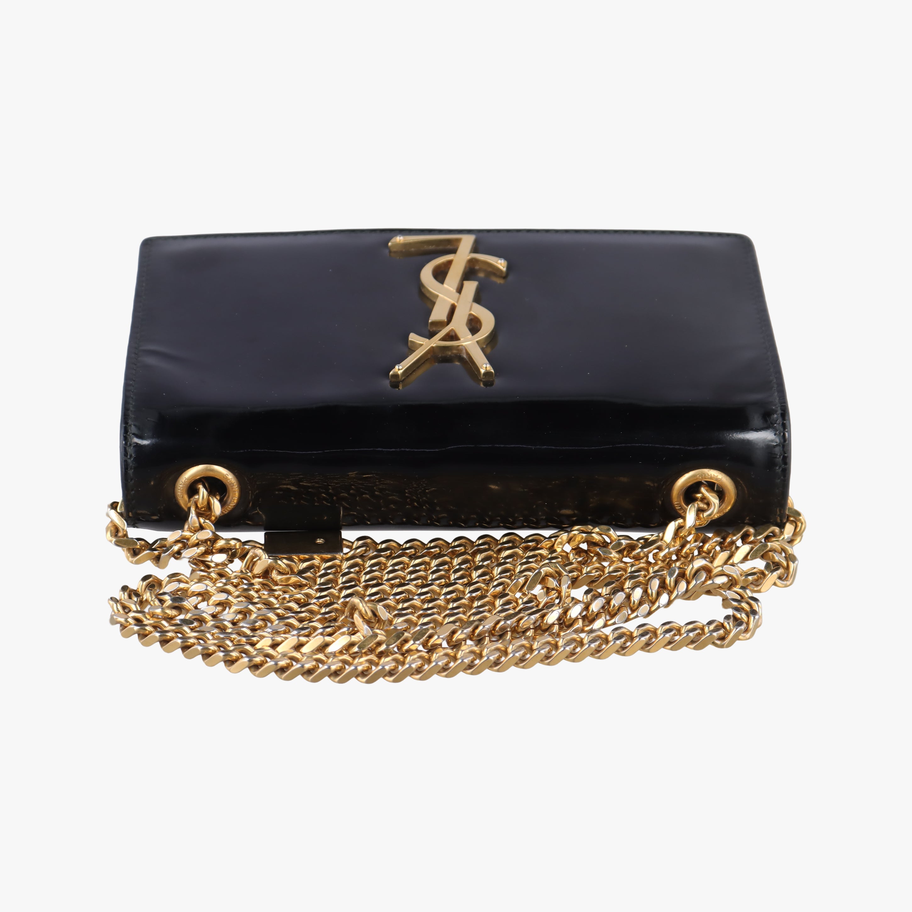 Secondhand Yves Saint Laurent KATE Black Enamel 354121 shoulderbag | stylenewstar