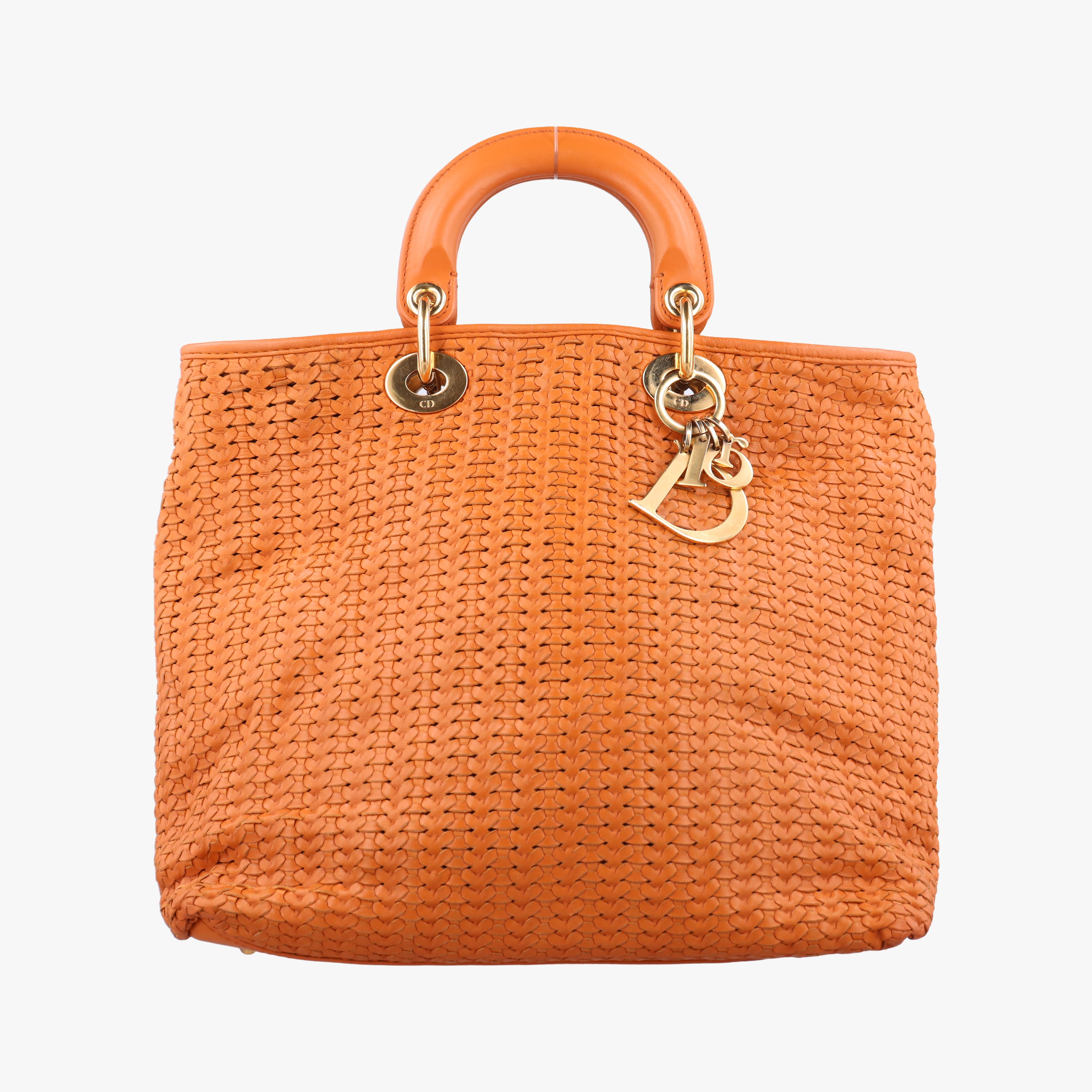 Pre-owned Christian Dior Soft Lady Dior orange lambskin  handbag | stylenewstar
