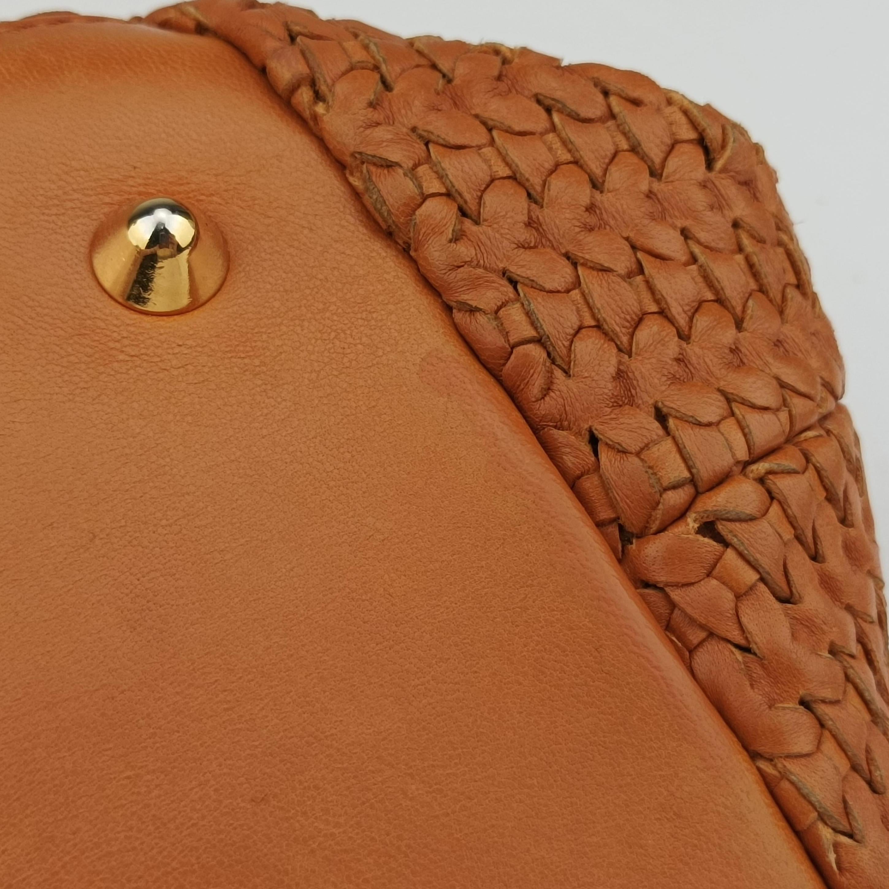 Pre-owned Christian Dior Soft Lady Dior orange lambskin  handbag | stylenewstar