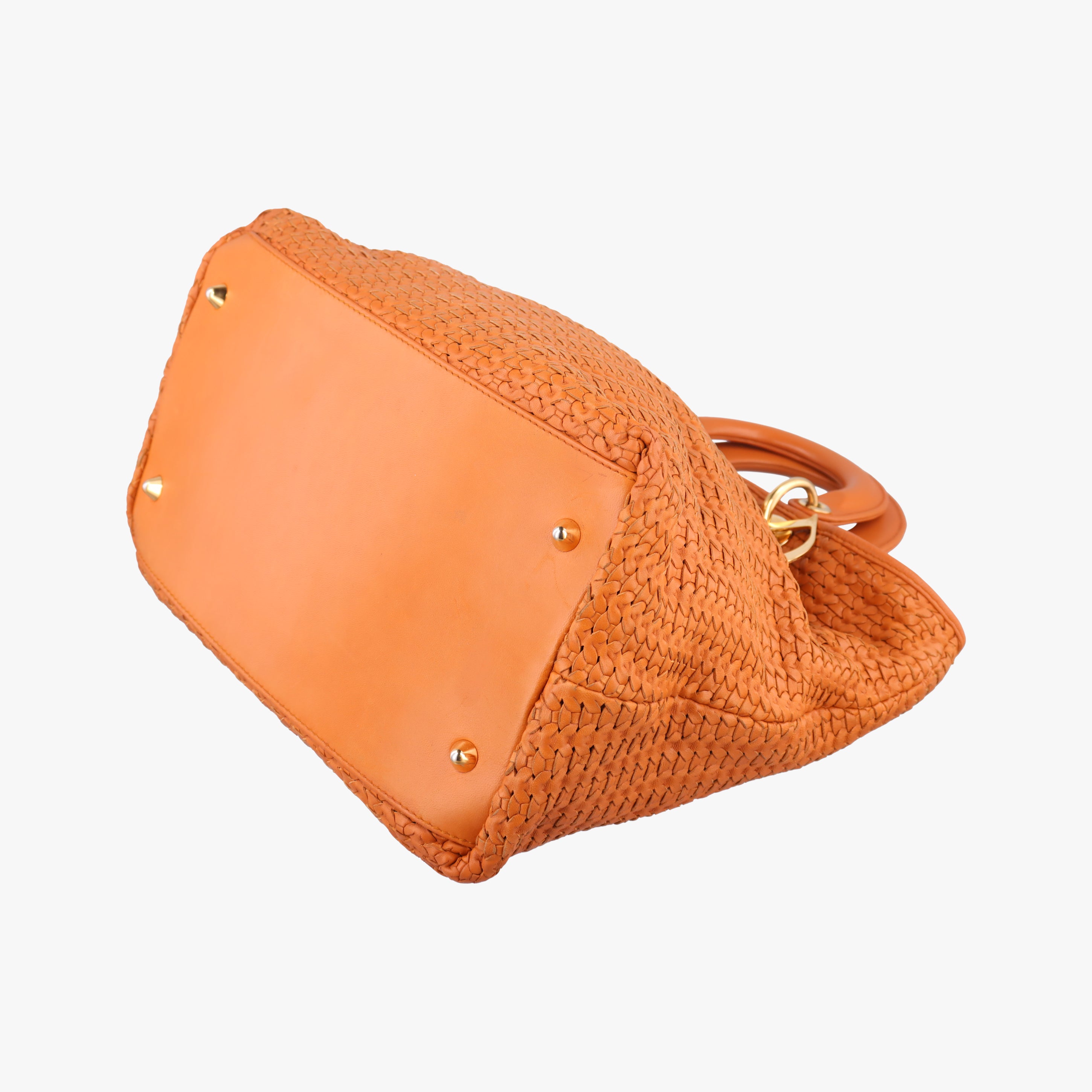 Pre-owned Christian Dior Soft Lady Dior orange lambskin  handbag | stylenewstar