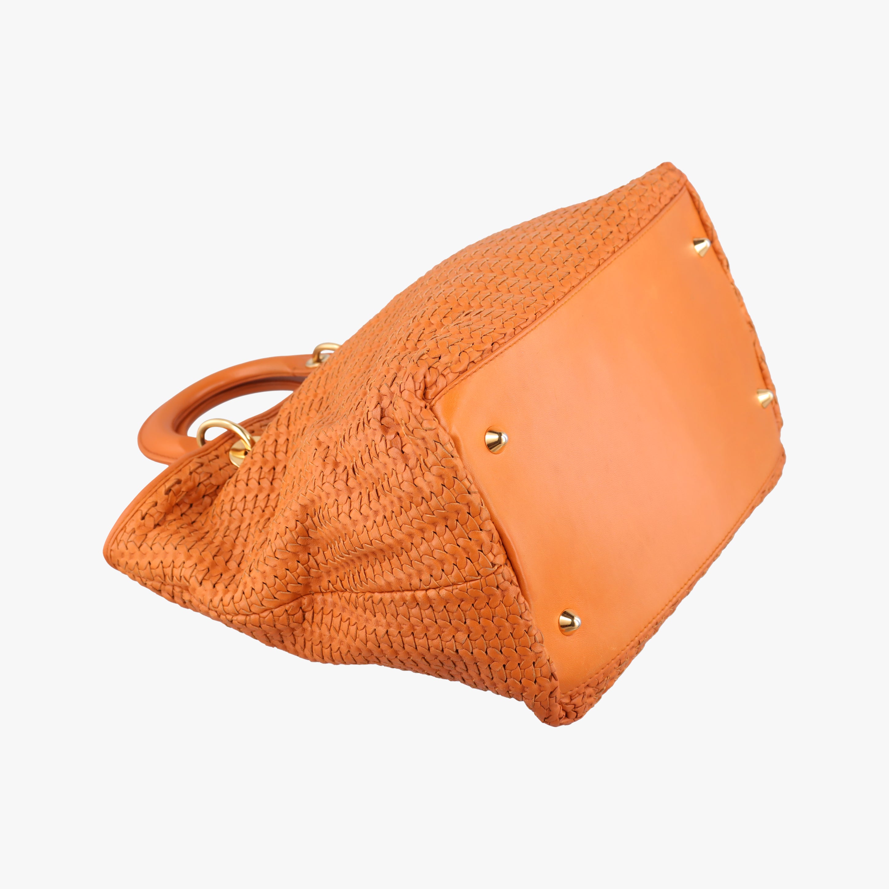 Pre-owned Christian Dior Soft Lady Dior orange lambskin  handbag | stylenewstar
