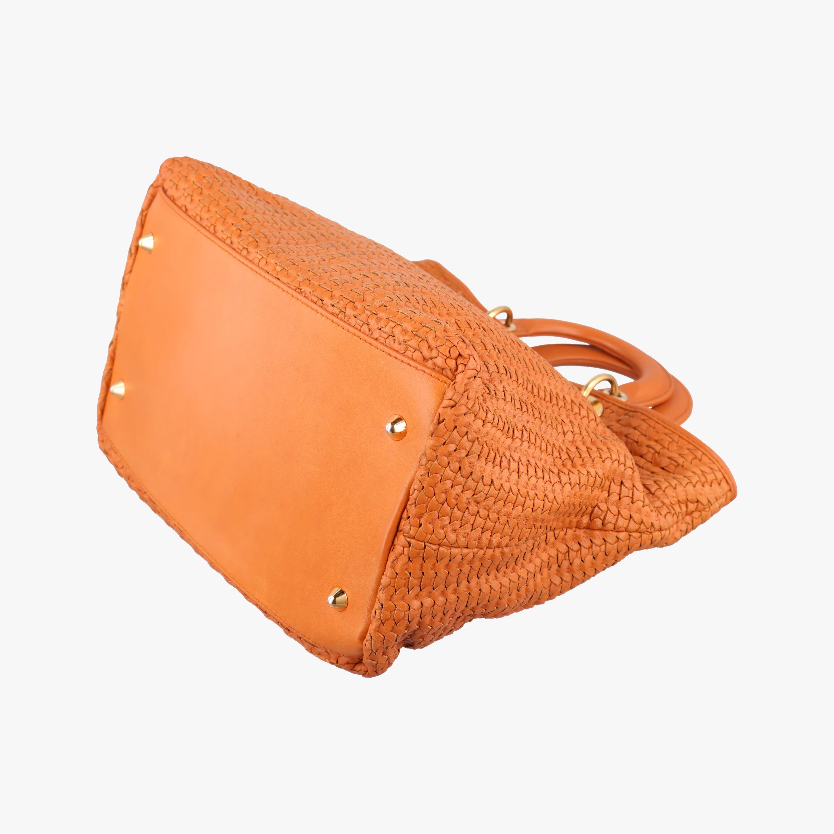 Pre-owned Christian Dior Soft Lady Dior orange lambskin  handbag | stylenewstar