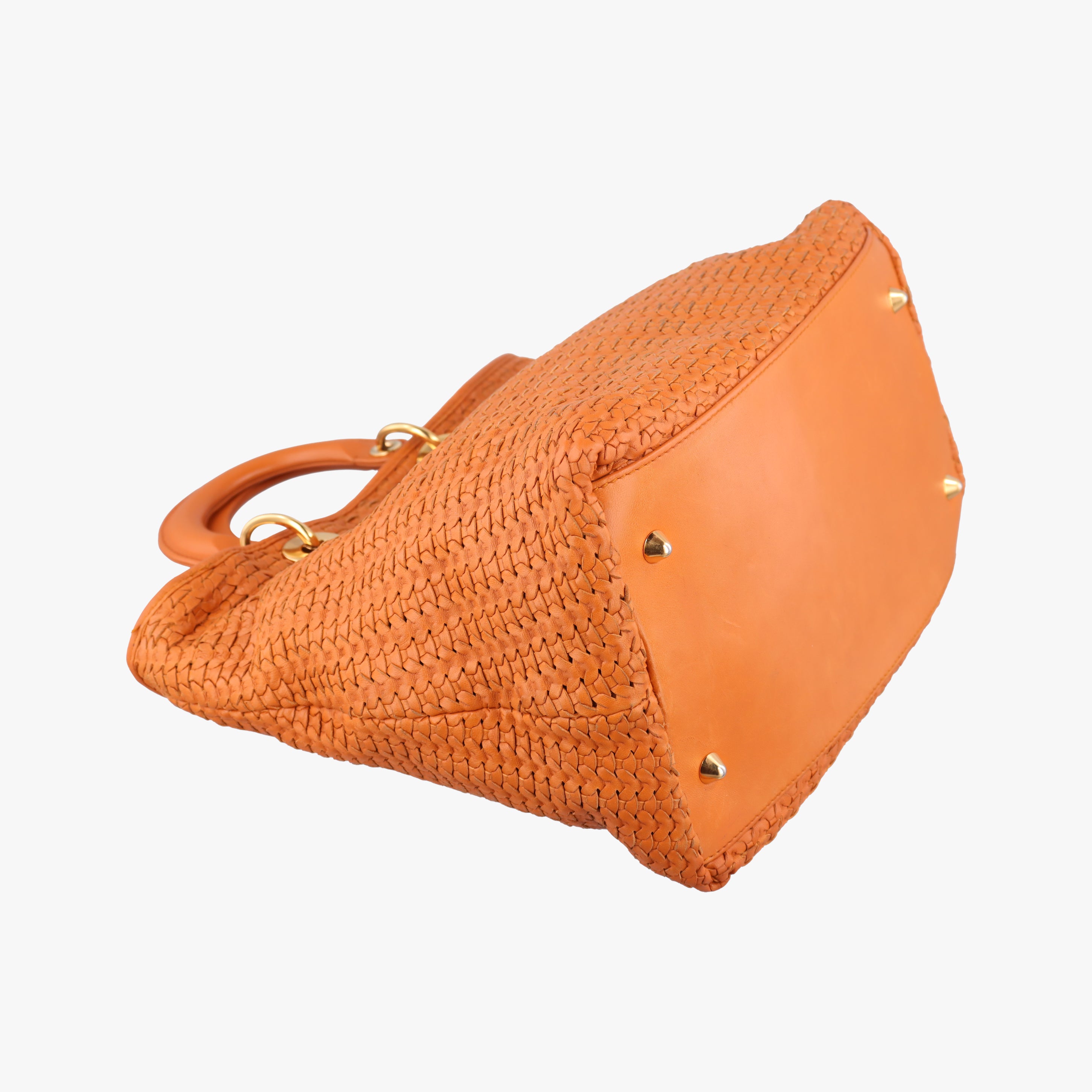 Pre-owned Christian Dior Soft Lady Dior orange lambskin  handbag | stylenewstar