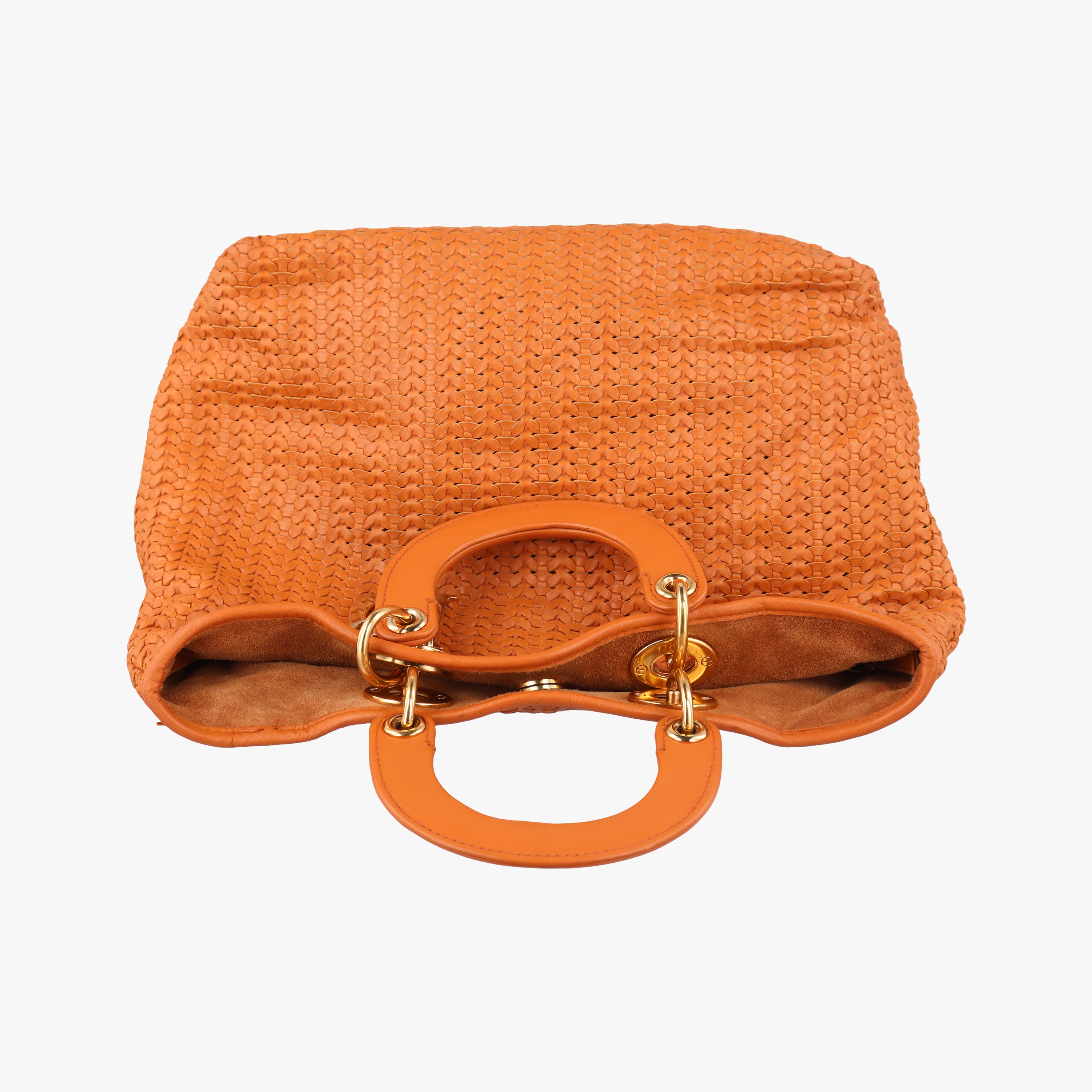 Pre-owned Christian Dior Soft Lady Dior orange lambskin  handbag | stylenewstar