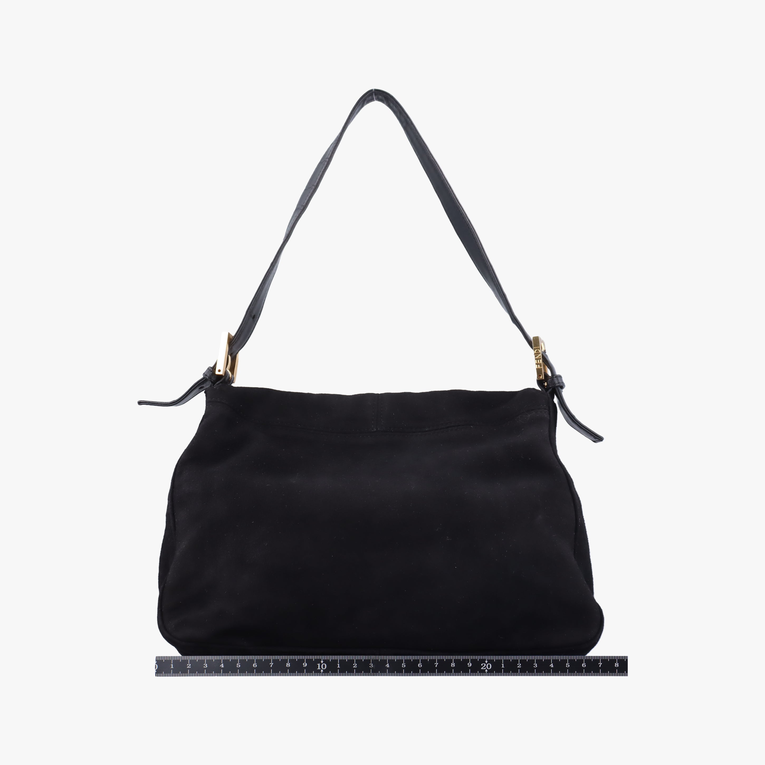 Pre-owned Fendi Mamma Baguette Black suede  shoulderbag | stylenewstar