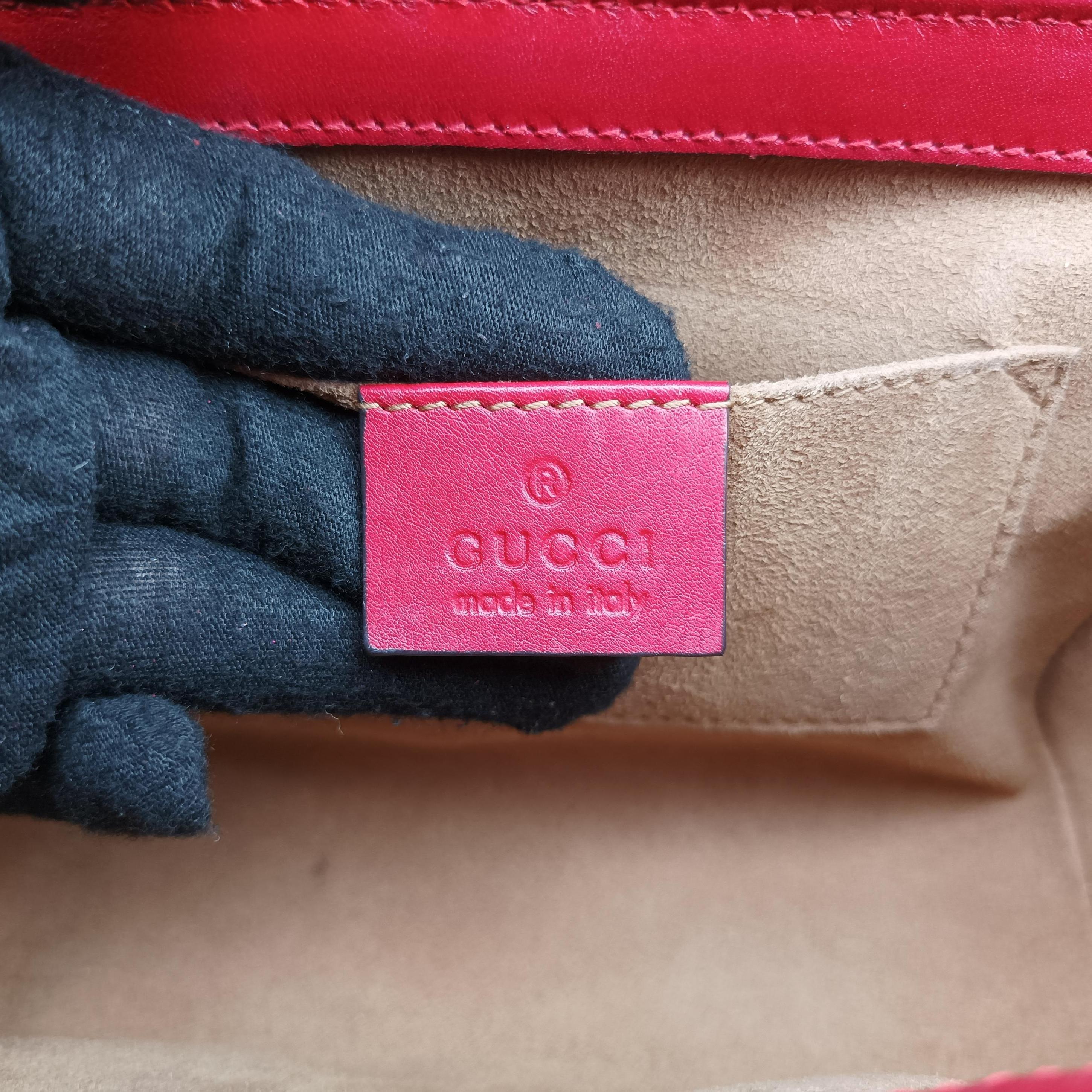 Pre-owned Gucci Padlock beige×red×pink PVC coated canvas×Leather 409487 shoulderbag | stylenewstar