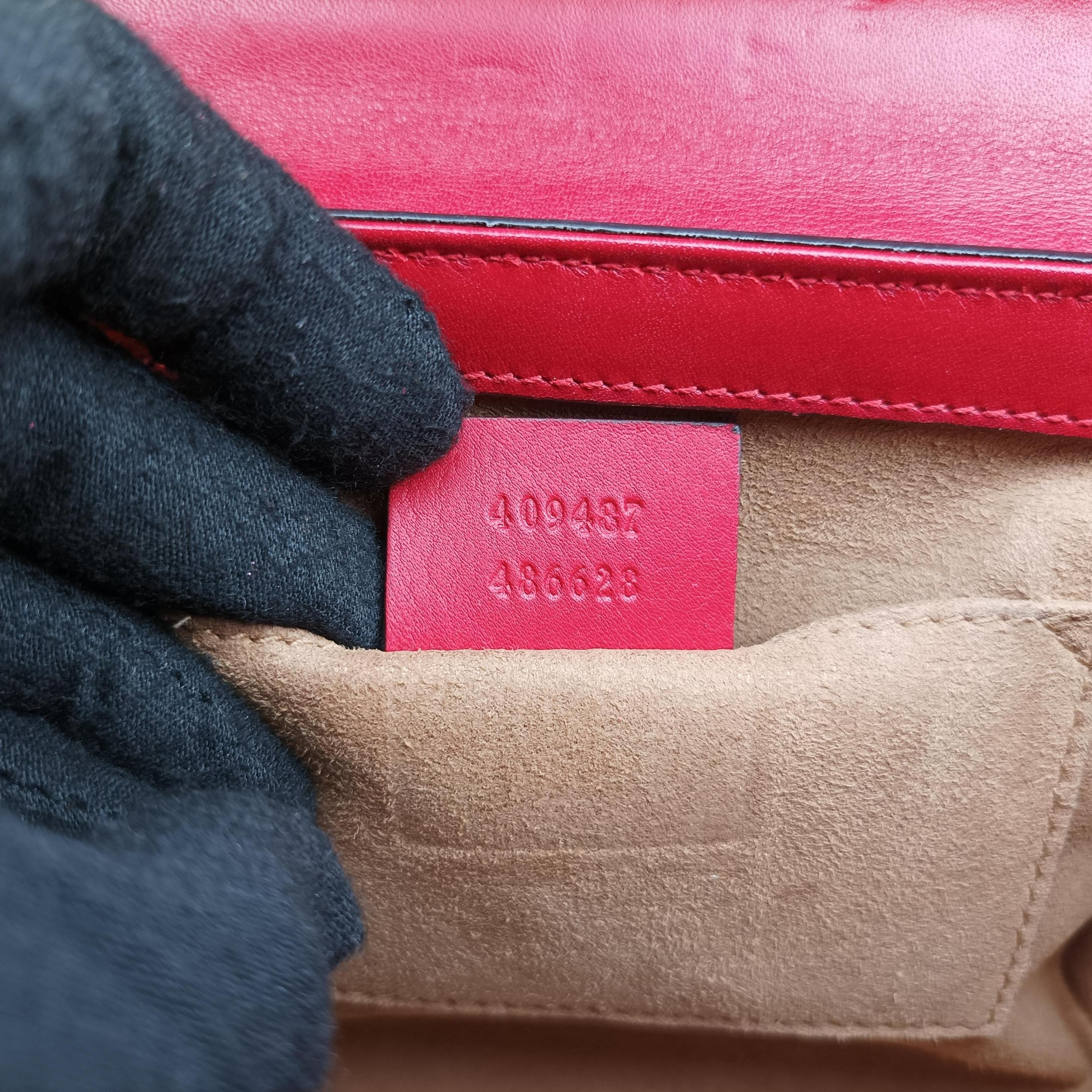 Pre-owned Gucci Padlock beige×red×pink PVC coated canvas×Leather 409487 shoulderbag | stylenewstar