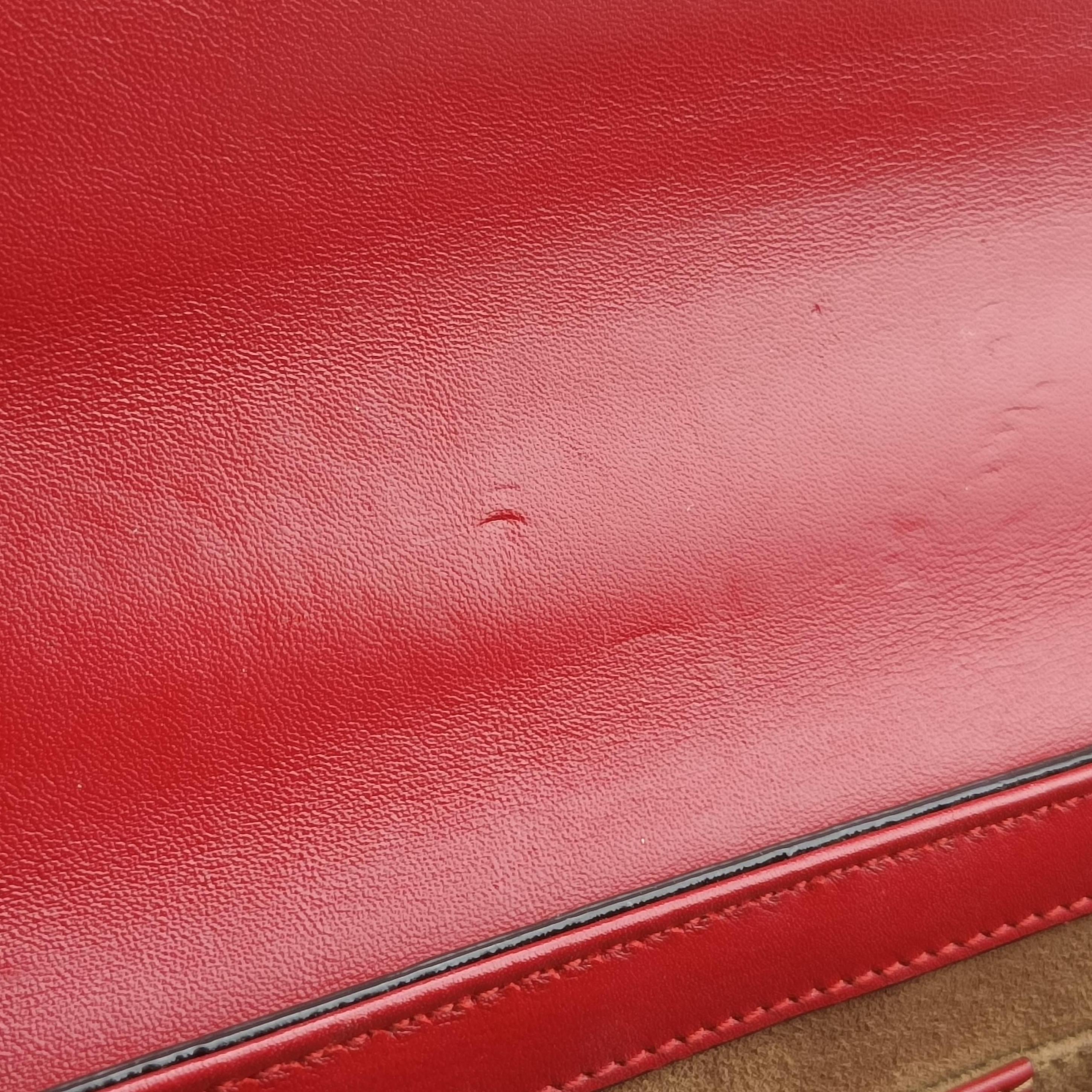 Pre-owned Gucci Padlock beige×red×pink PVC coated canvas×Leather 409487 shoulderbag | stylenewstar