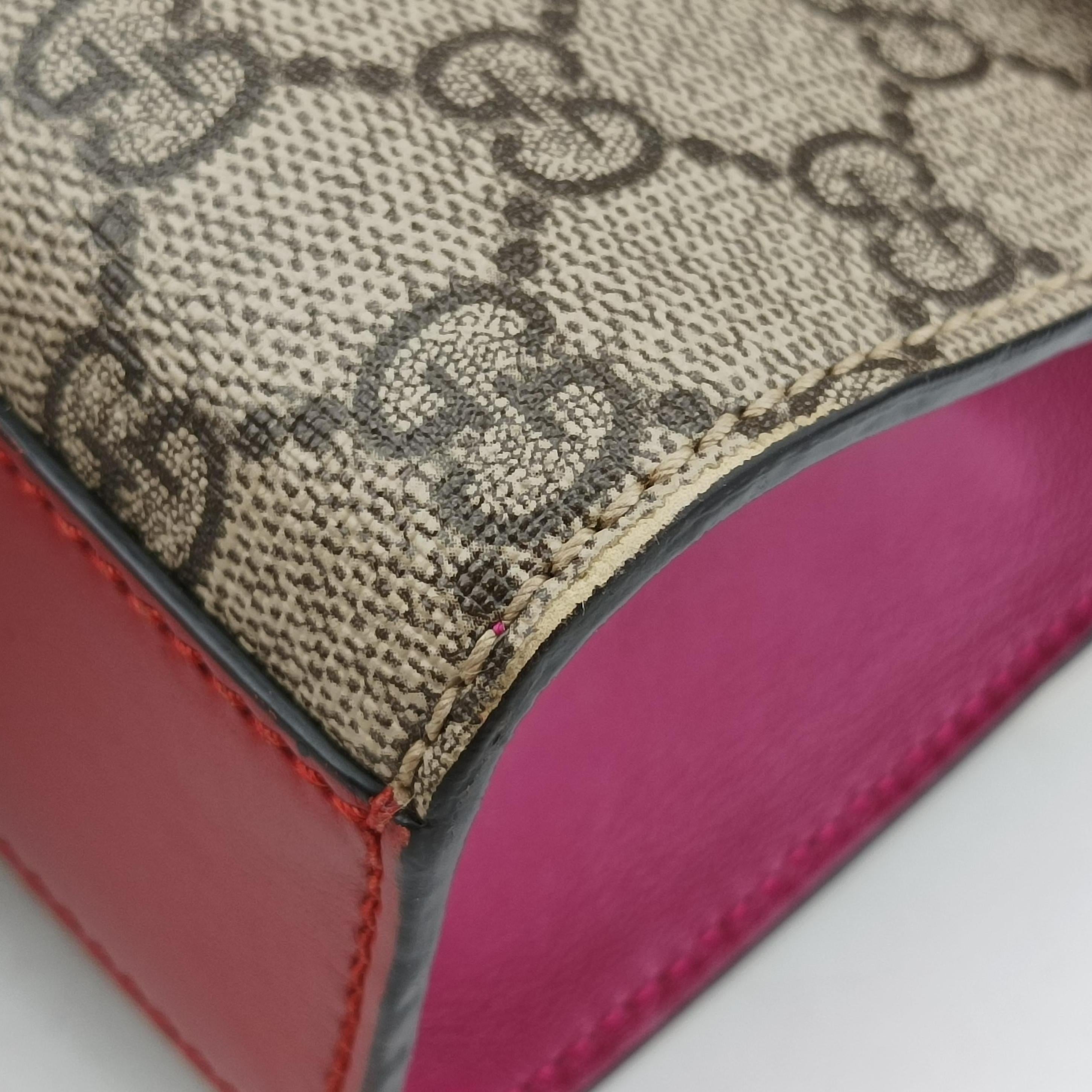Pre-owned Gucci Padlock beige×red×pink PVC coated canvas×Leather 409487 shoulderbag | stylenewstar