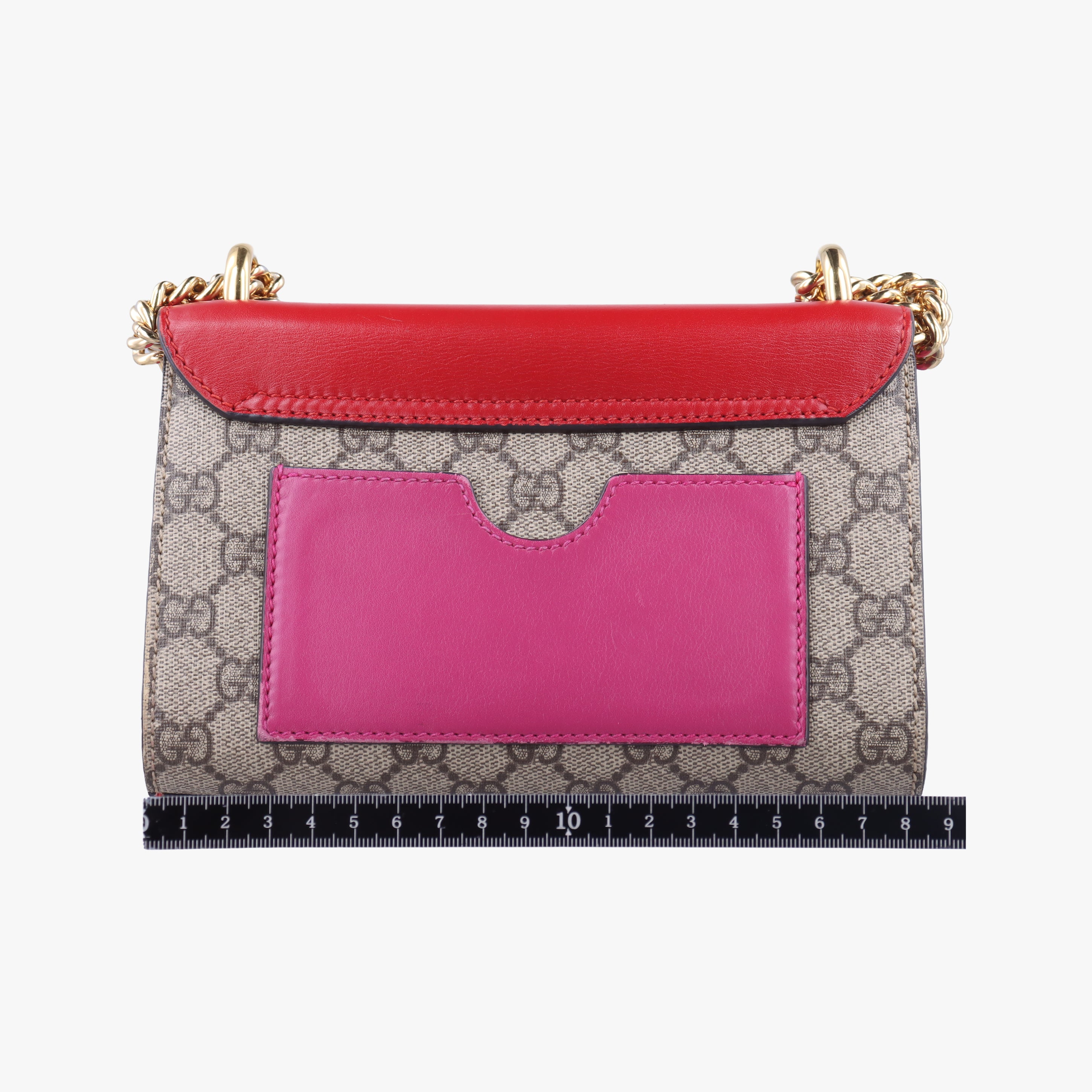 Pre-owned Gucci Padlock beige×red×pink PVC coated canvas×Leather 409487 shoulderbag | stylenewstar