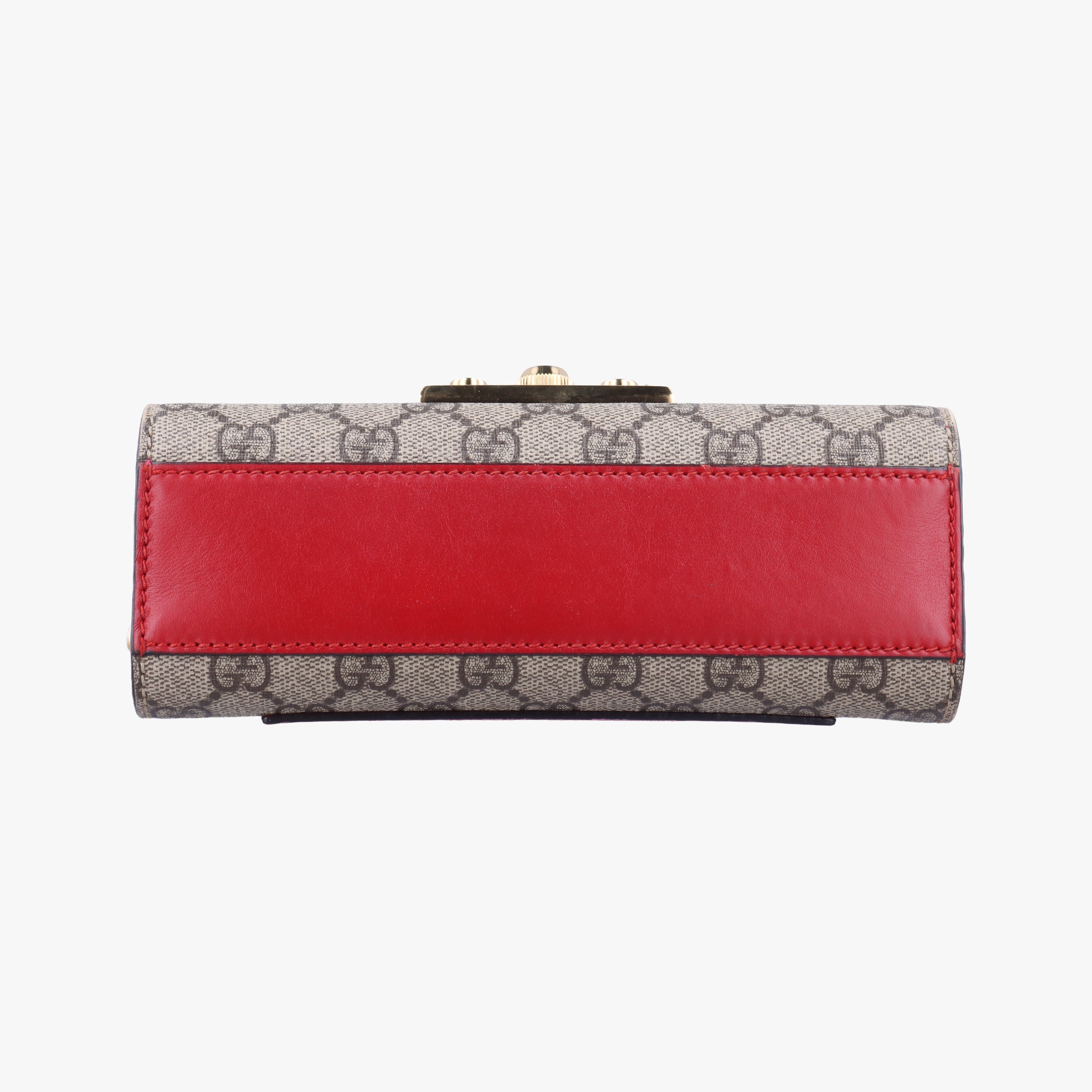 Pre-owned Gucci Padlock beige×red×pink PVC coated canvas×Leather 409487 shoulderbag | stylenewstar