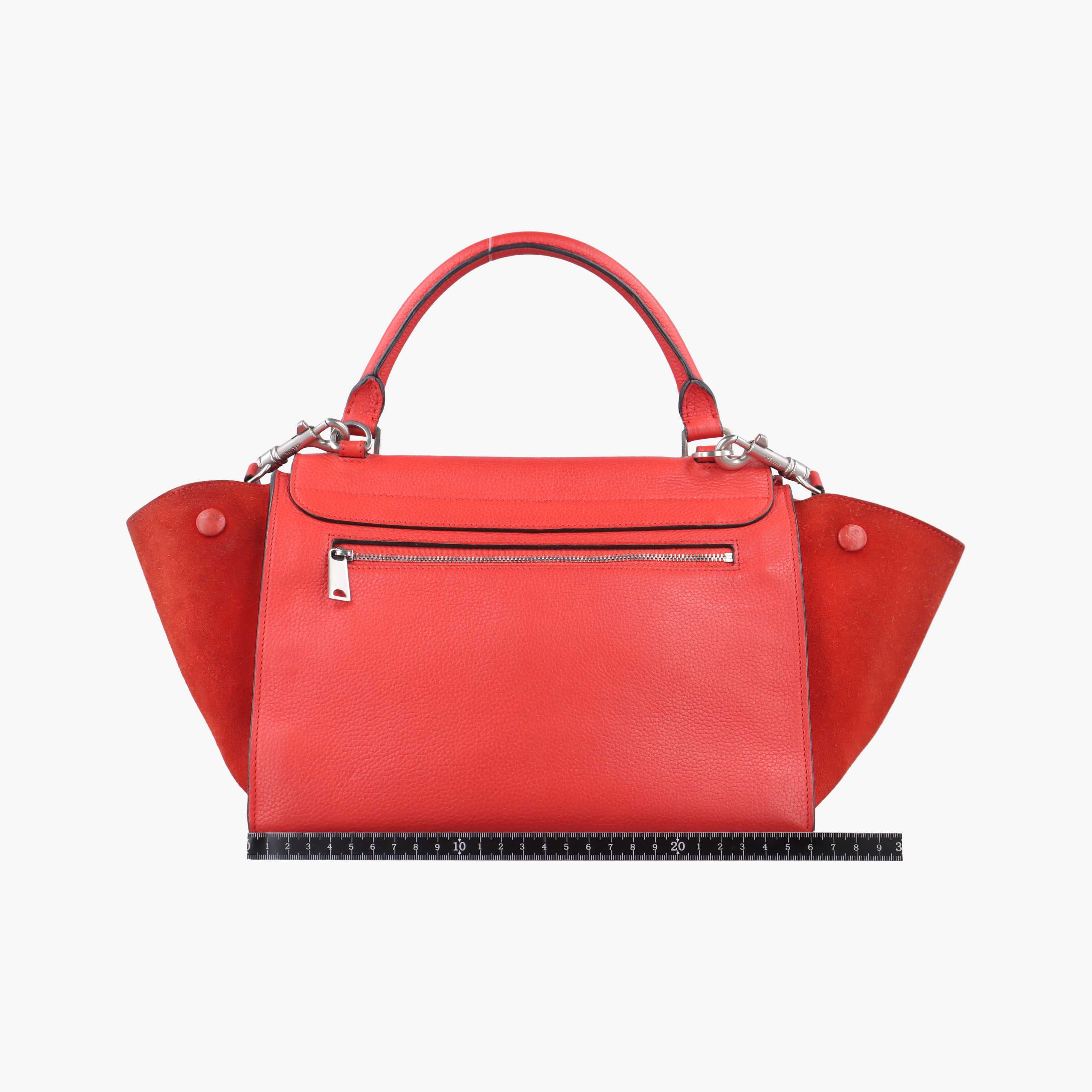 Pre-owned Celine Trapeze Small Orange Suede×leather  shoulderbag | stylenewstar