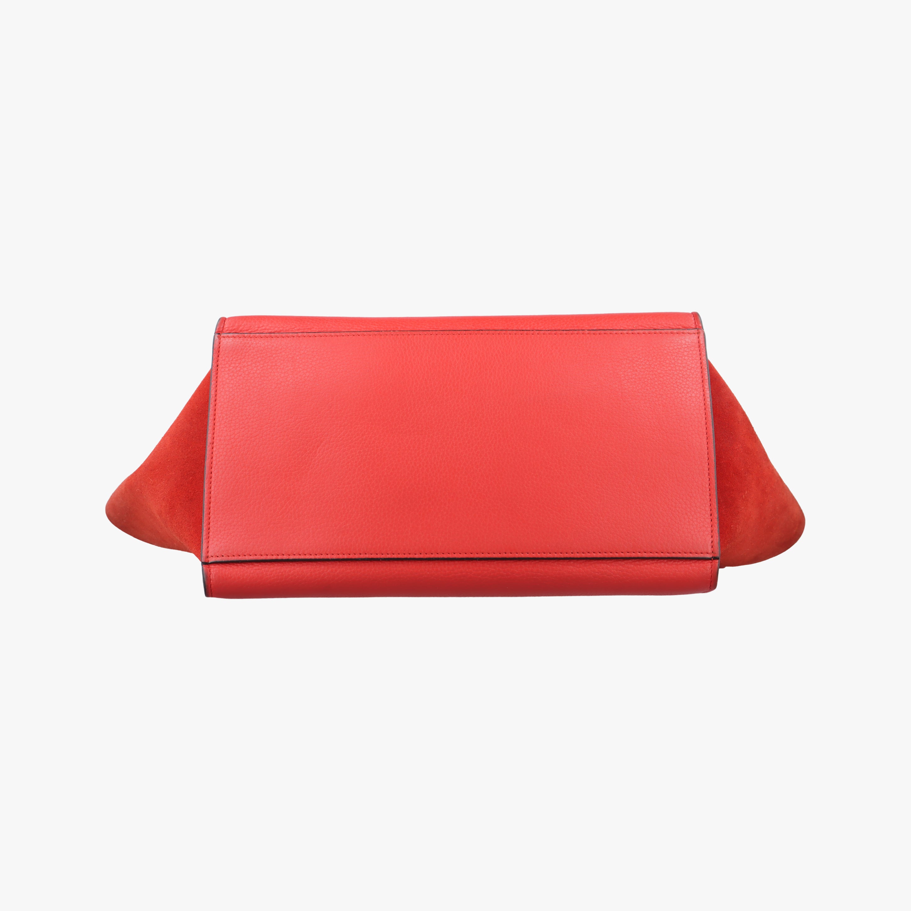 Pre-owned Celine Trapeze Small Orange Suede×leather  shoulderbag | stylenewstar
