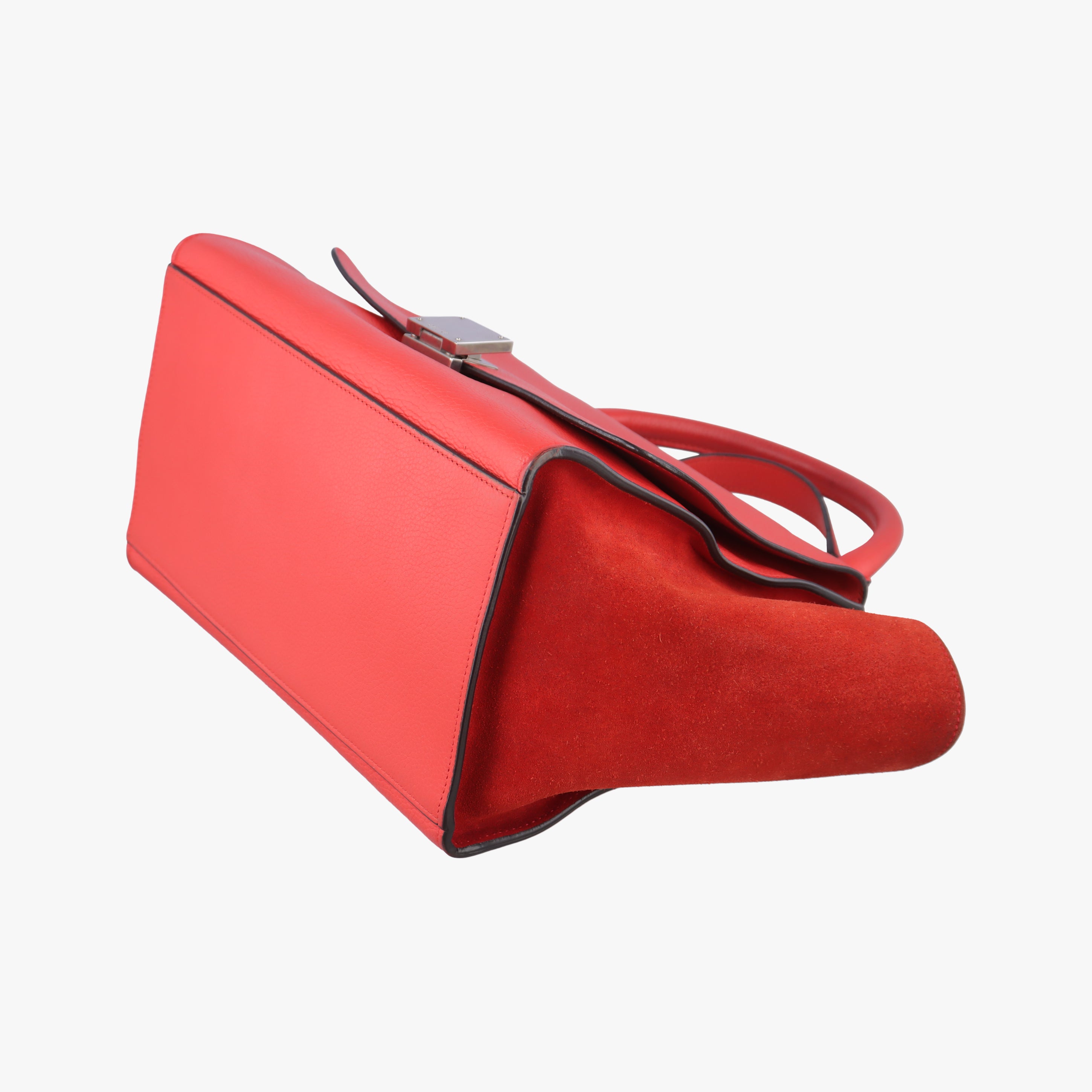 Pre-owned Celine Trapeze Small Orange Suede×leather  shoulderbag | stylenewstar