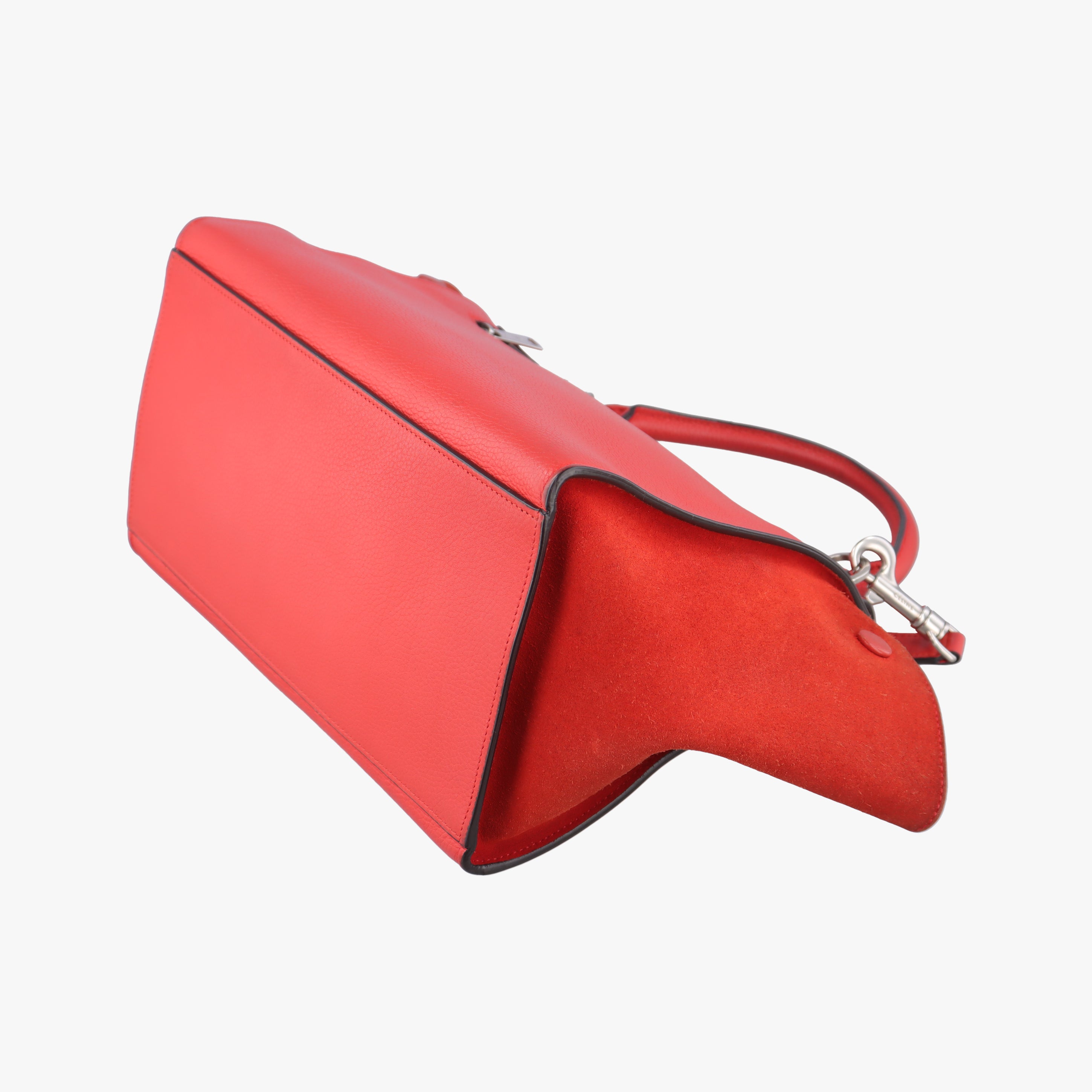 Pre-owned Celine Trapeze Small Orange Suede×leather  shoulderbag | stylenewstar