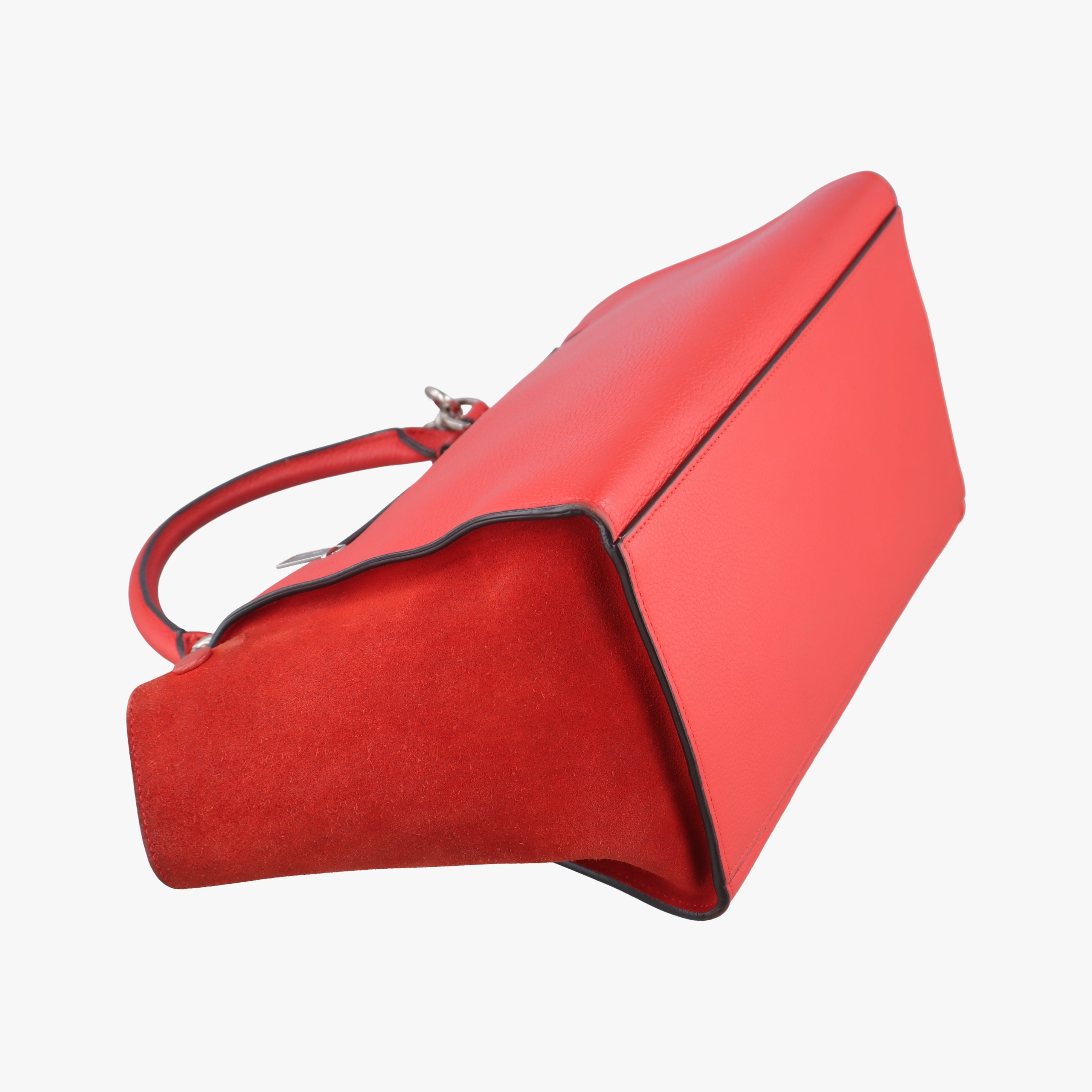 Pre-owned Celine Trapeze Small Orange Suede×leather  shoulderbag | stylenewstar