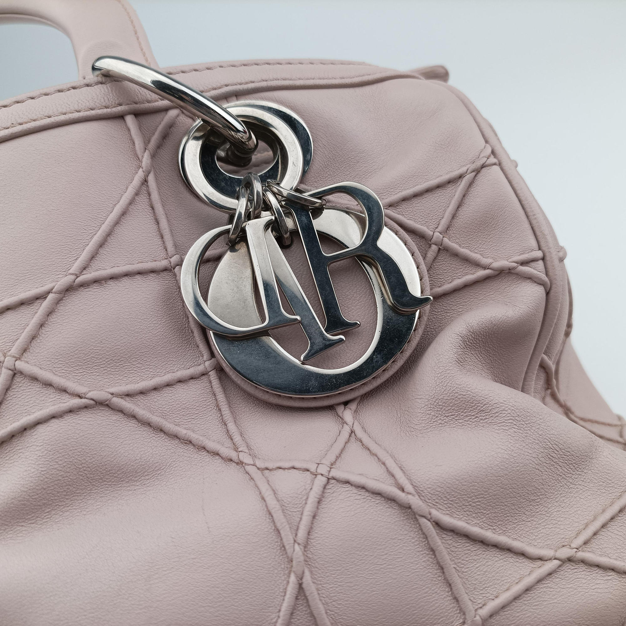 Pre-owned Christian Dior Granville Pink lambskin  shoulderbag | stylenewstar