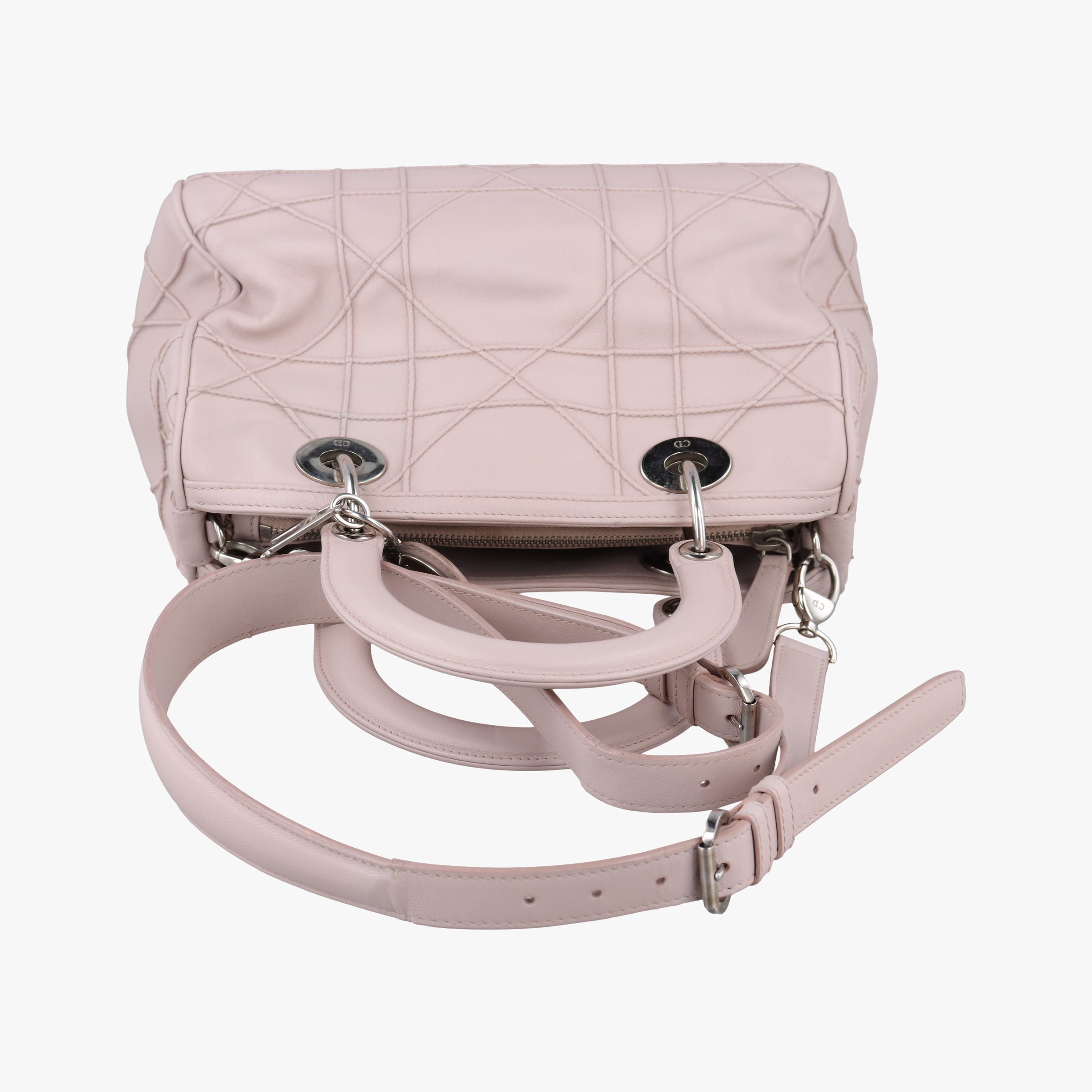 Pre-owned Christian Dior Granville Pink lambskin  shoulderbag | stylenewstar