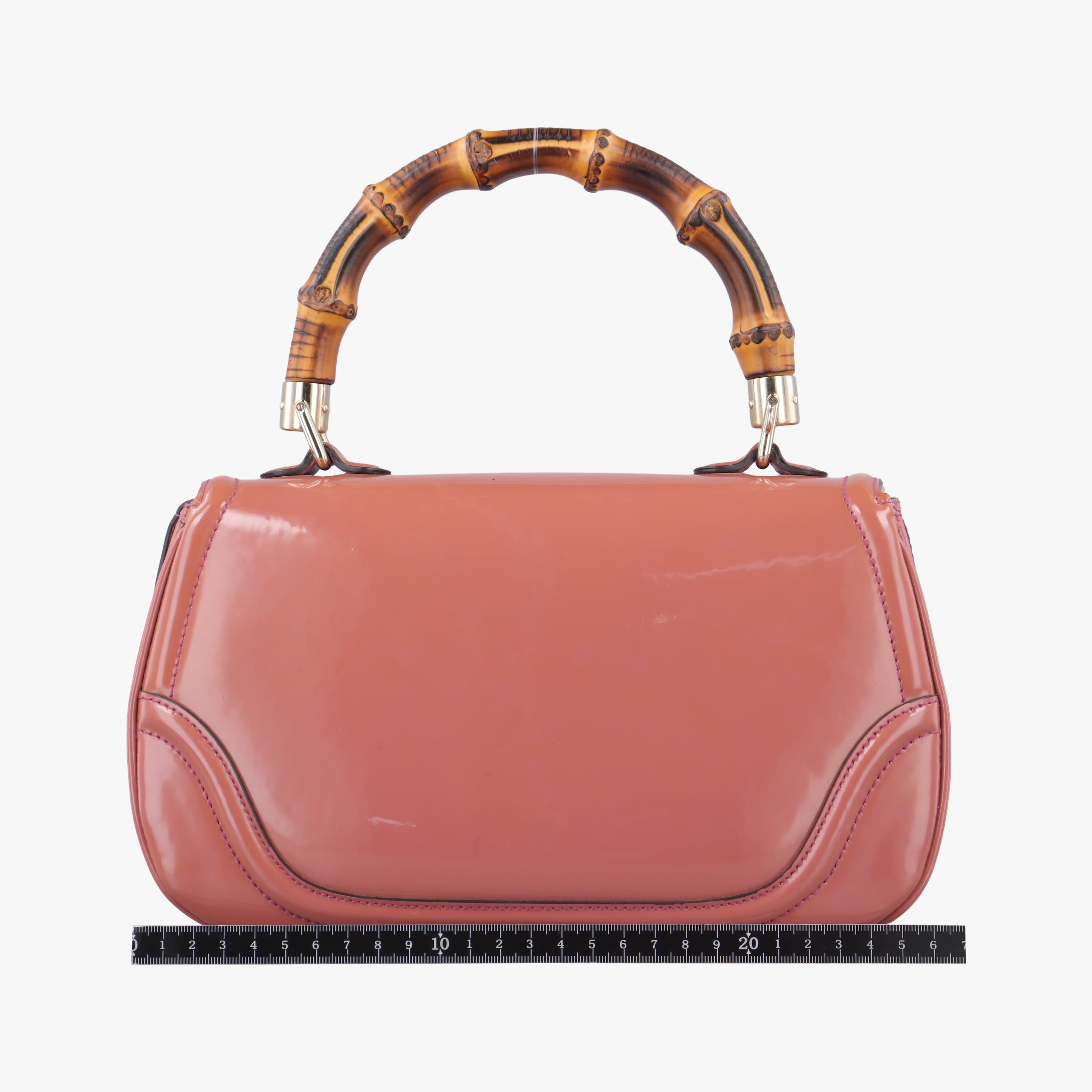 Pre-owned Gucci New Bamboo Pink Patent 254884 shoulderbag | stylenewstar