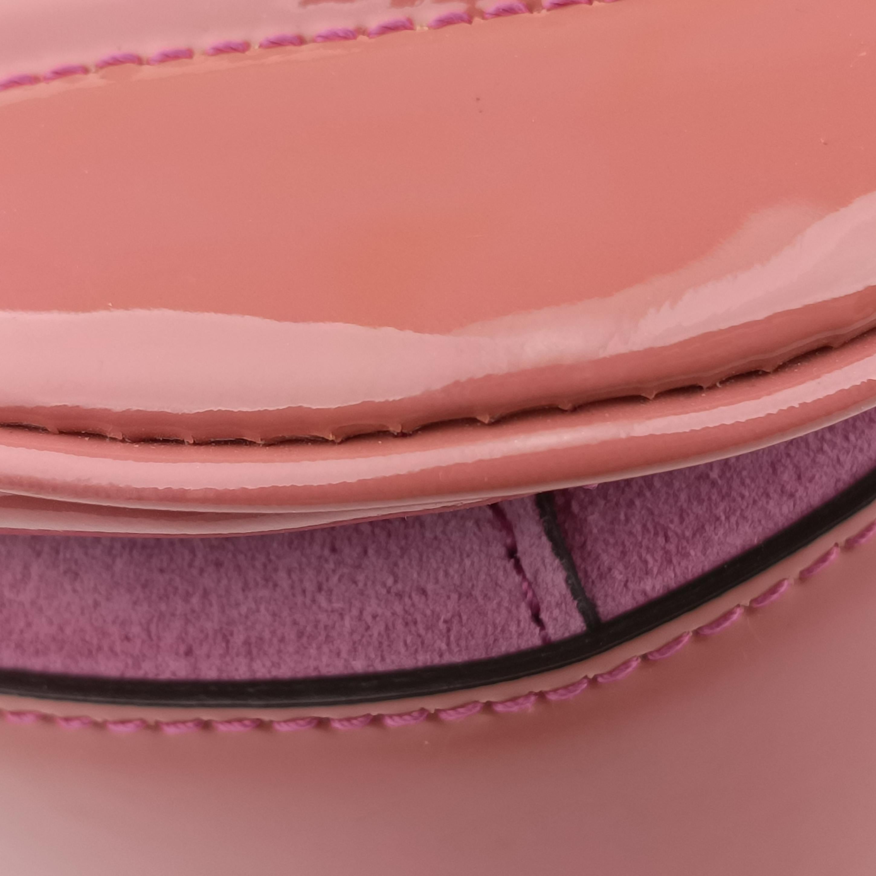 Pre-owned Gucci New Bamboo Pink Patent 254884 shoulderbag | stylenewstar