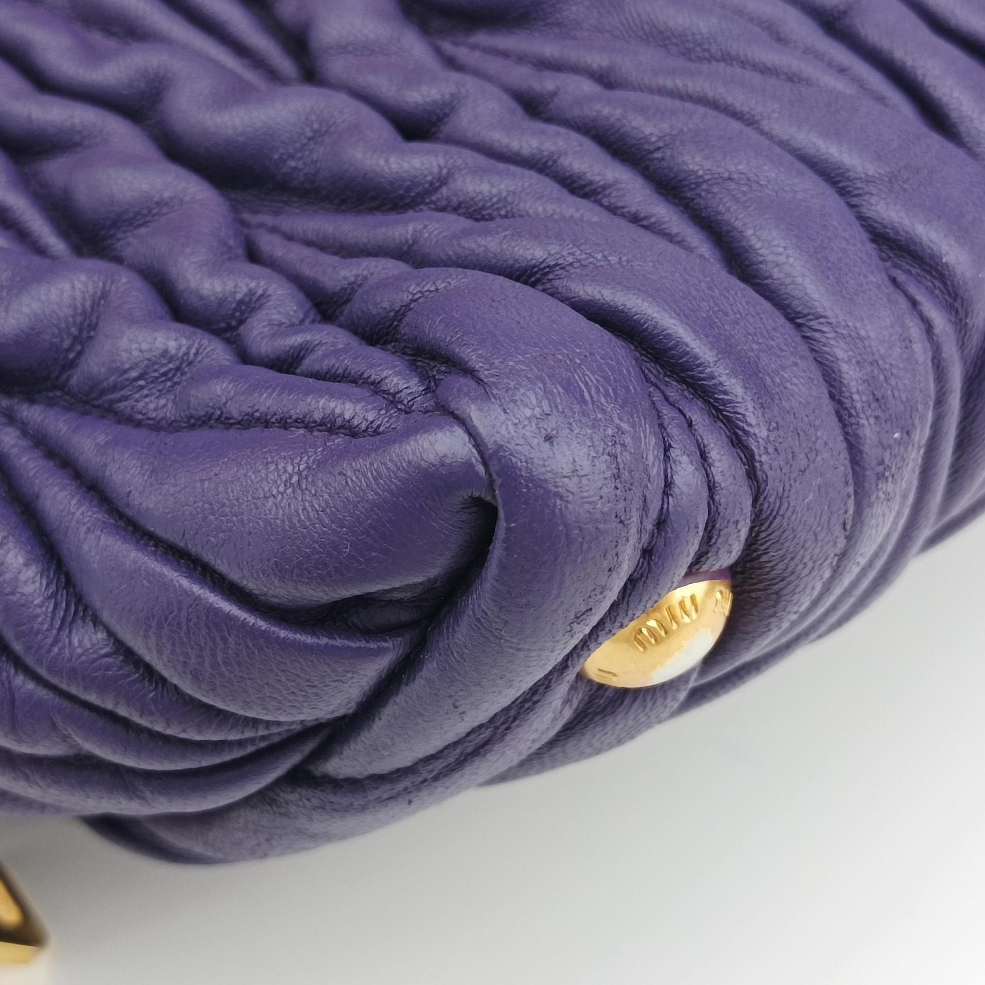 Secondhand Miu Miu Matelasse Purple leather  shoulderbag | stylenewstar