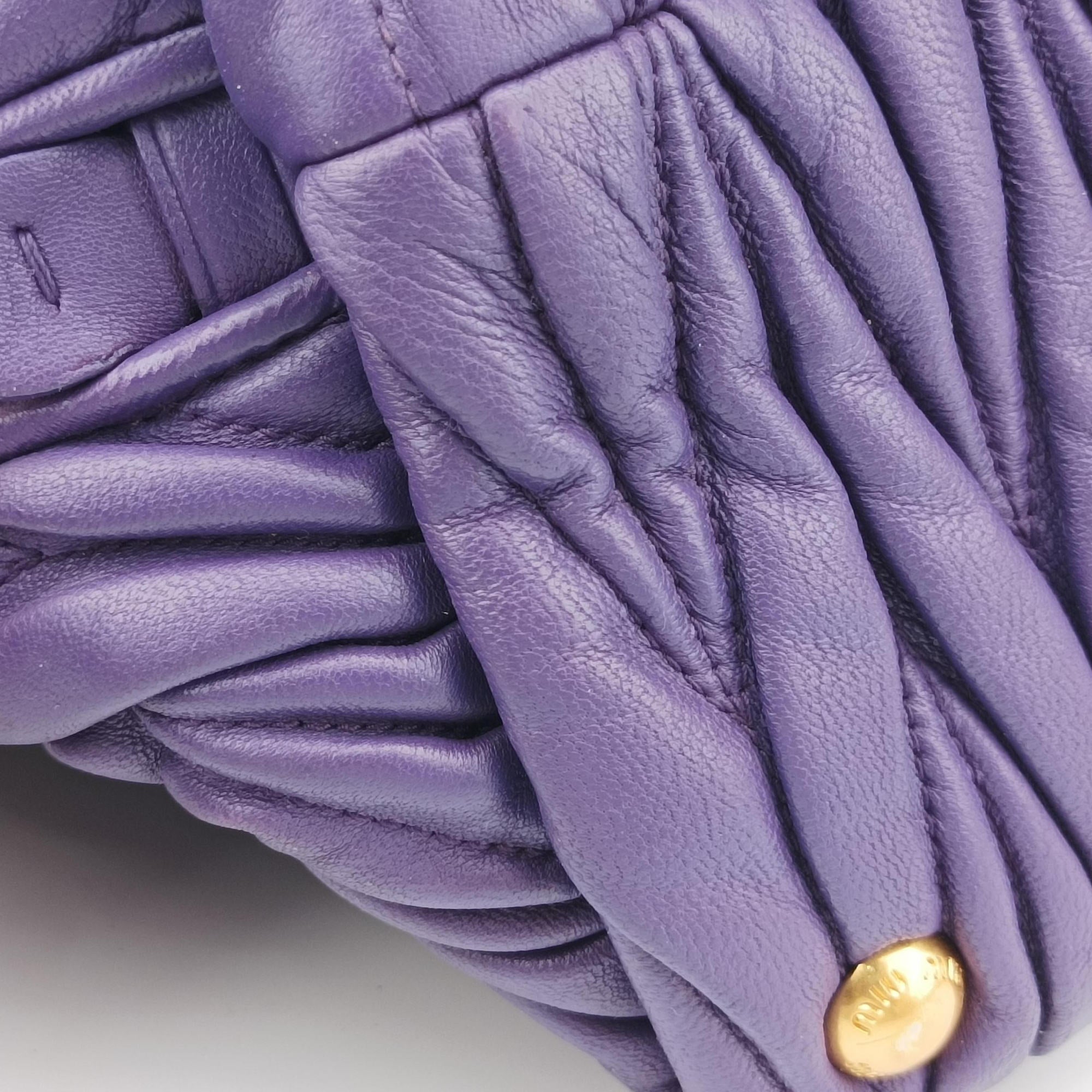 Secondhand Miu Miu Matelasse Purple leather  shoulderbag | stylenewstar