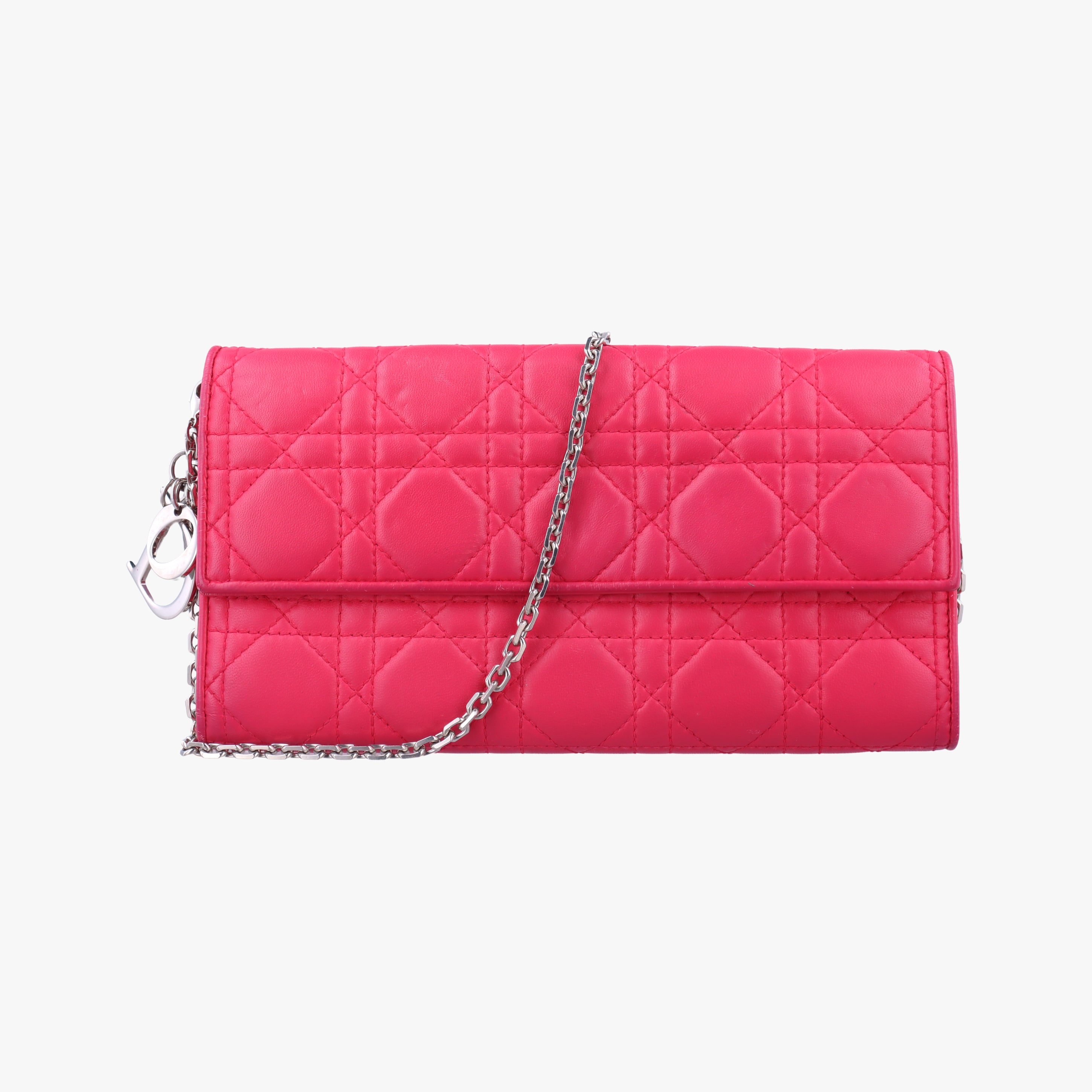 Secondhand Christian Dior Lady Dior cannage Rose lambskin  shoulderbag | stylenewstar
