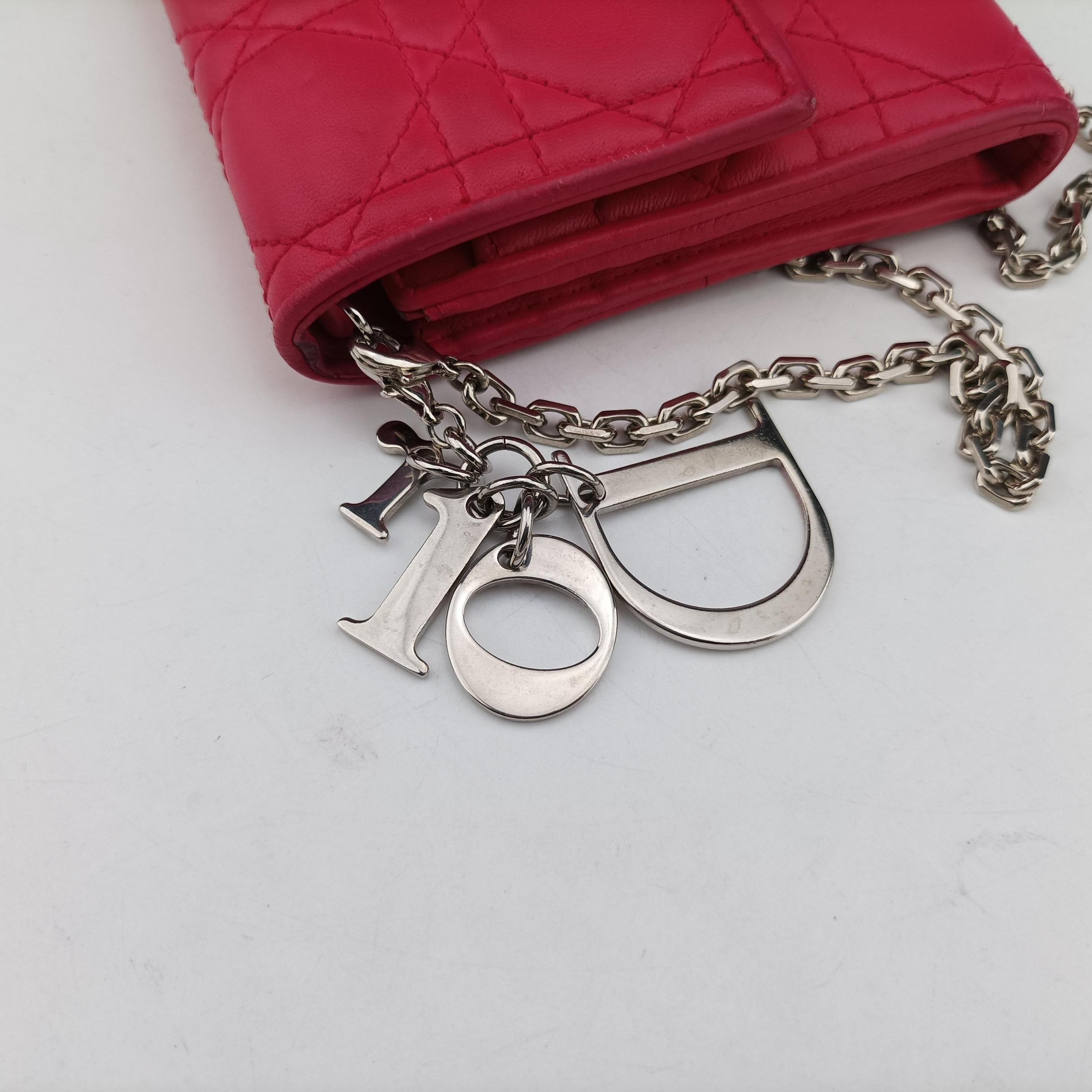Secondhand Christian Dior Lady Dior cannage Rose lambskin  shoulderbag | stylenewstar