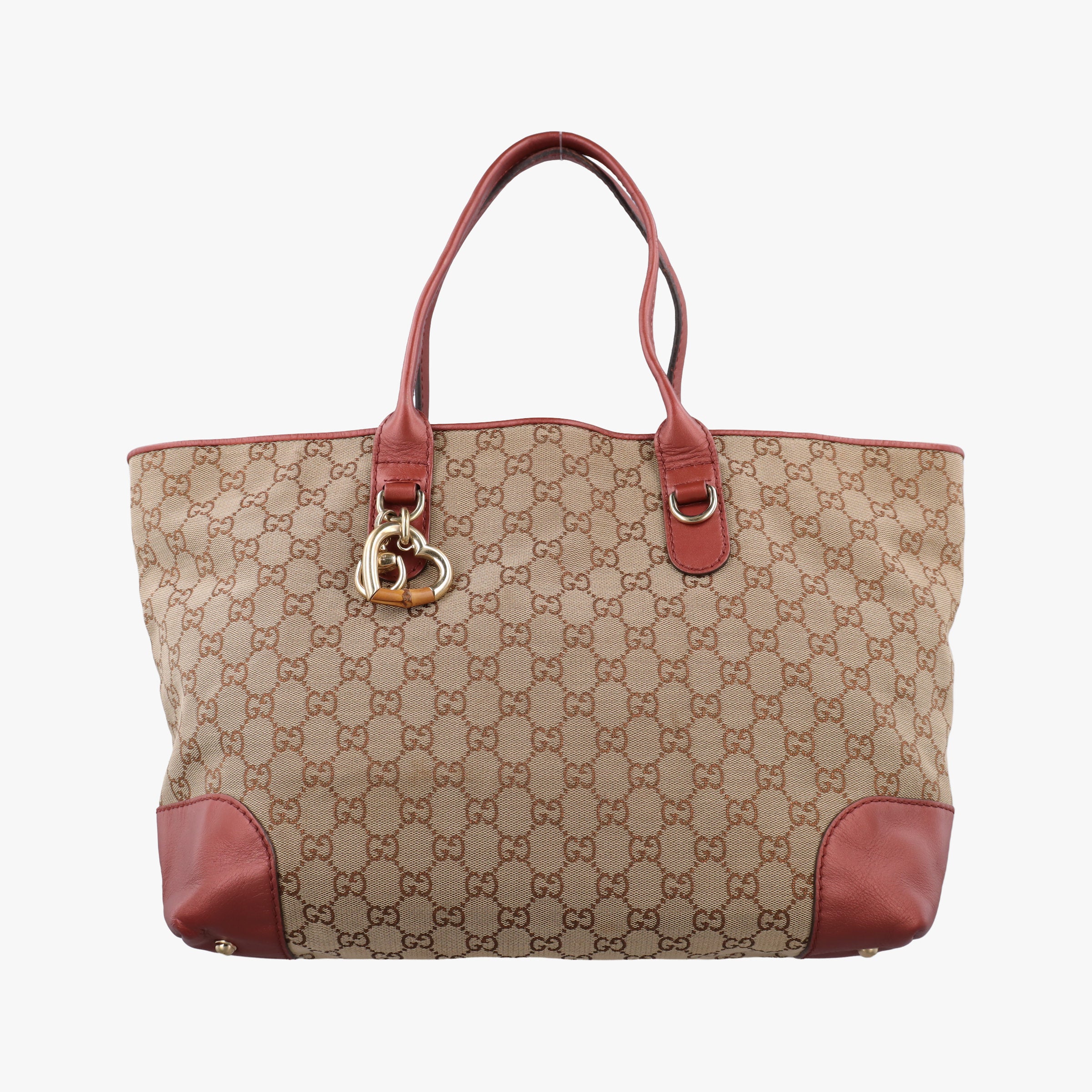 Secondhand Gucci Heart Bit charm Brown×Red canvas×Leather 269956 handbag | stylenewstar