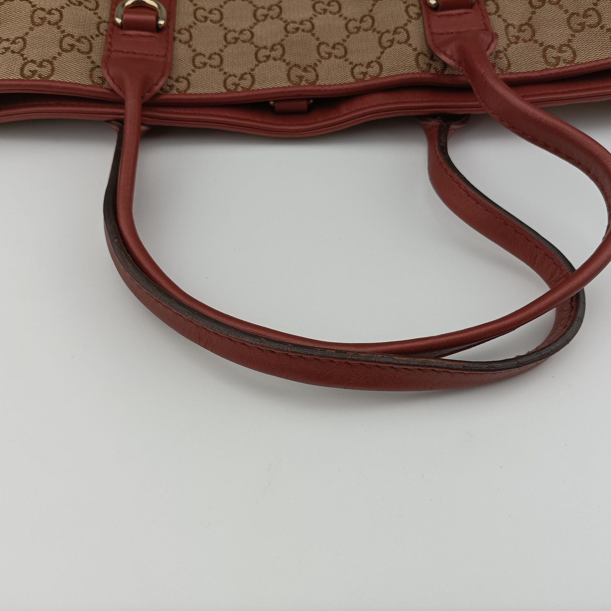 Secondhand Gucci Heart Bit charm Brown×Red canvas×Leather 269956 handbag | stylenewstar