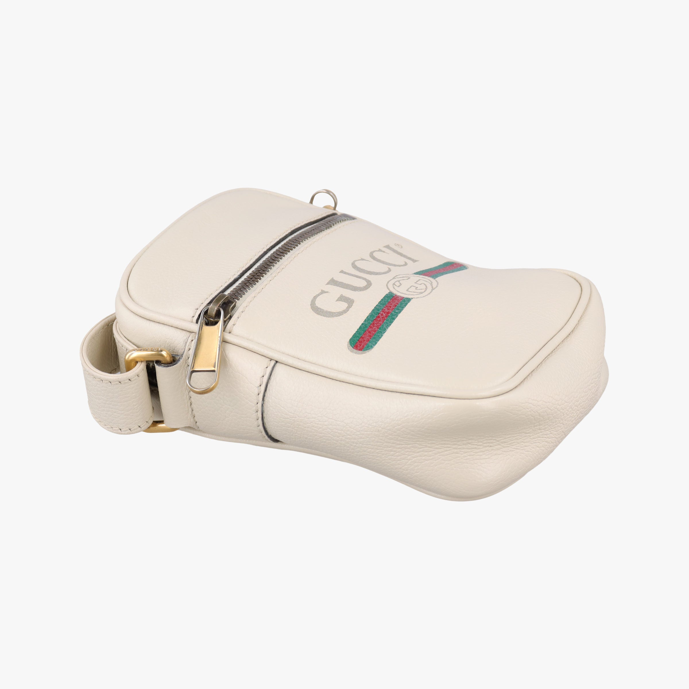 Pre-owned Gucci Print Messenger White Leather 574803 shoulderbag | stylenewstar