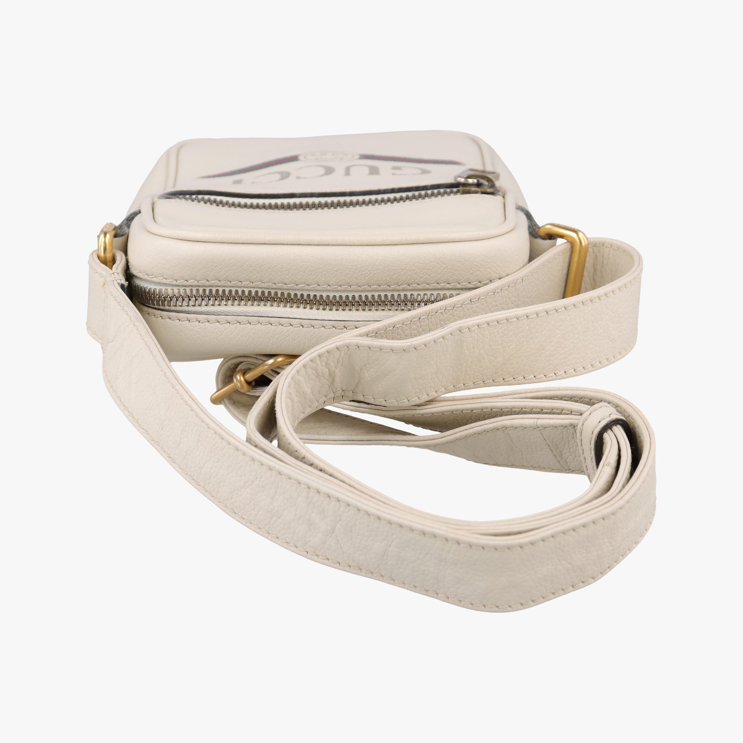 Pre-owned Gucci Print Messenger White Leather 574803 shoulderbag | stylenewstar