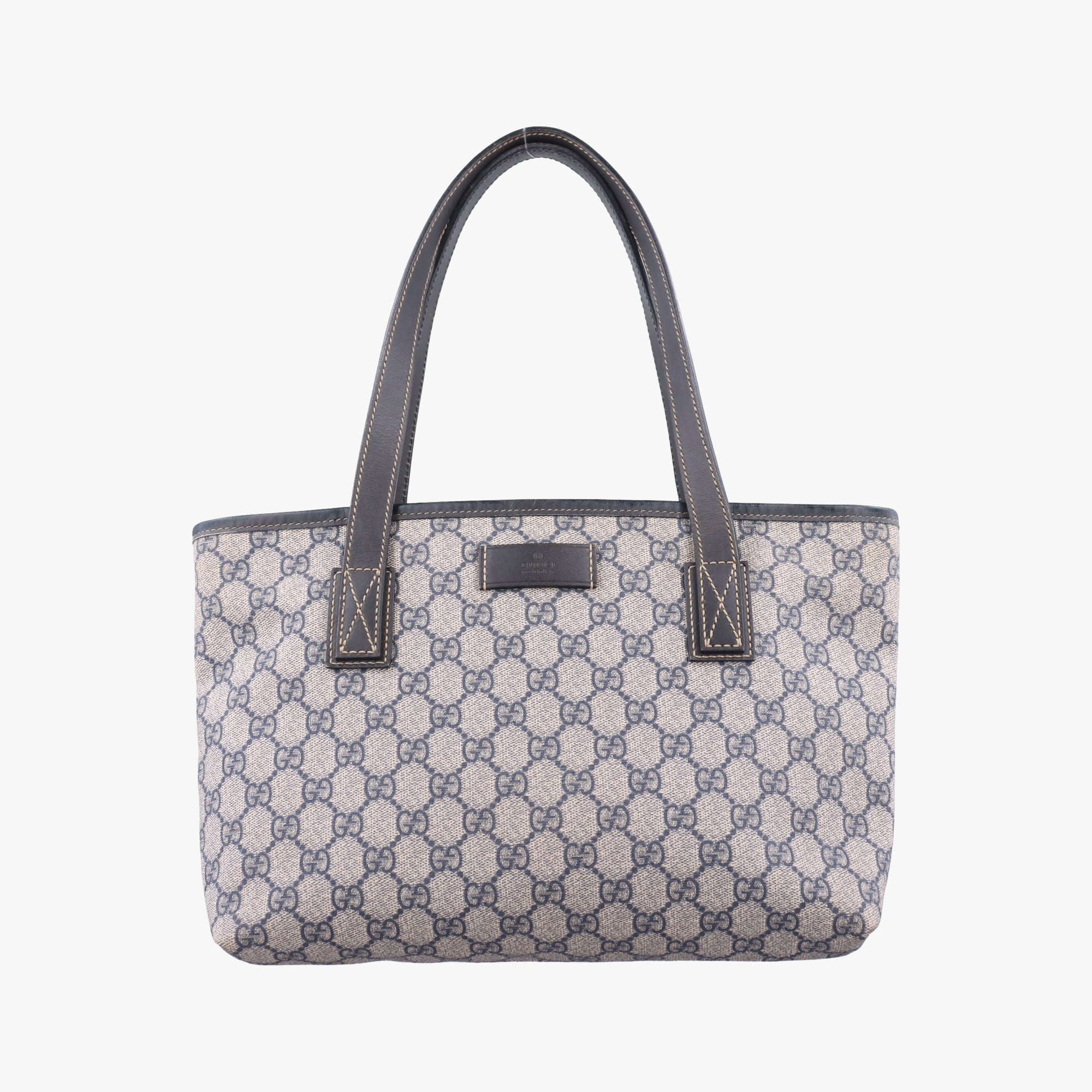 Pre-owned Gucci GG Imprime Beige x Navy PVC coated canvas 211138 handbag | stylenewstar