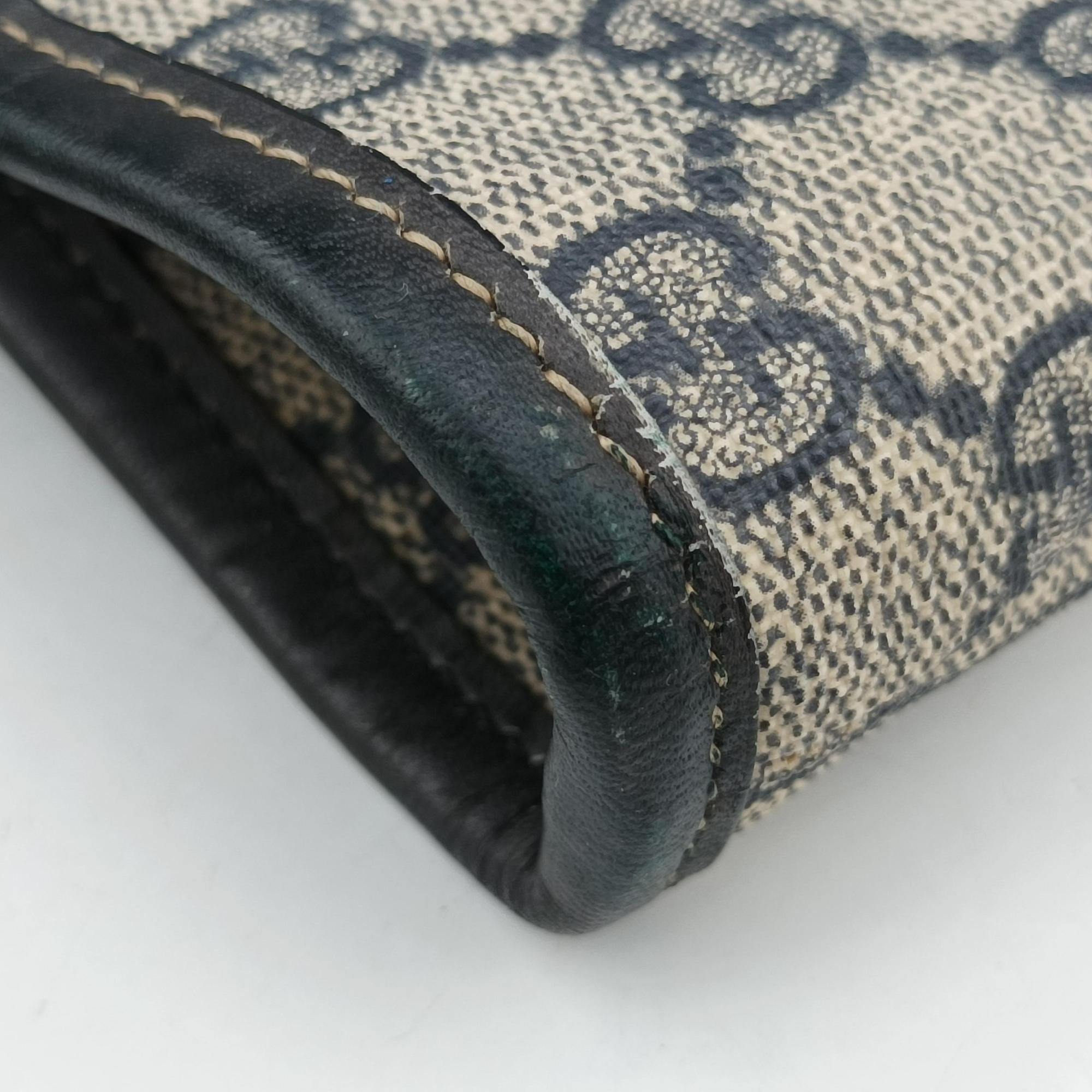Pre-owned Gucci GG Imprime Beige x Navy PVC coated canvas 211138 handbag | stylenewstar