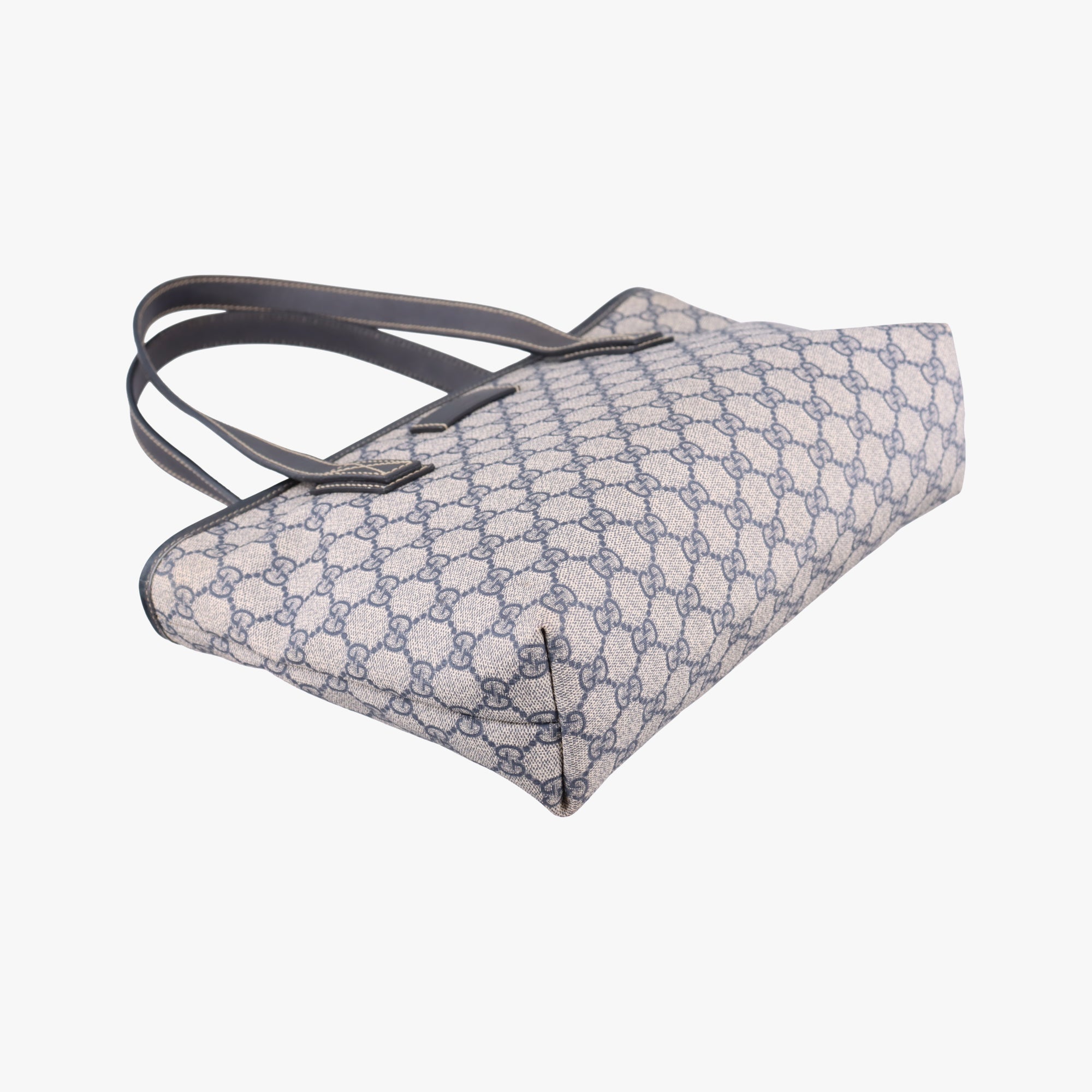 Pre-owned Gucci GG Imprime Beige x Navy PVC coated canvas 211138 handbag | stylenewstar