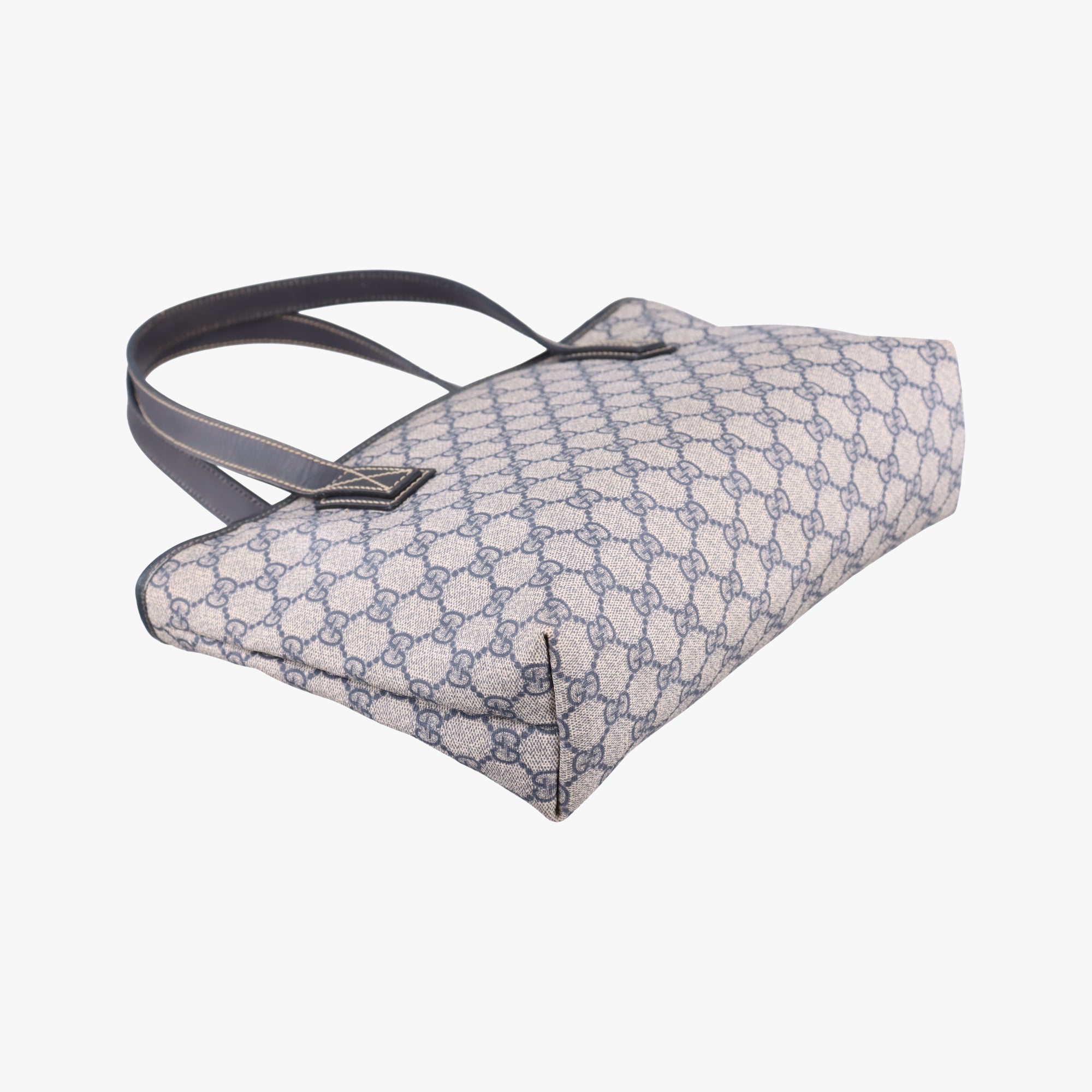 Pre-owned Gucci GG Imprime Beige x Navy PVC coated canvas 211138 handbag | stylenewstar