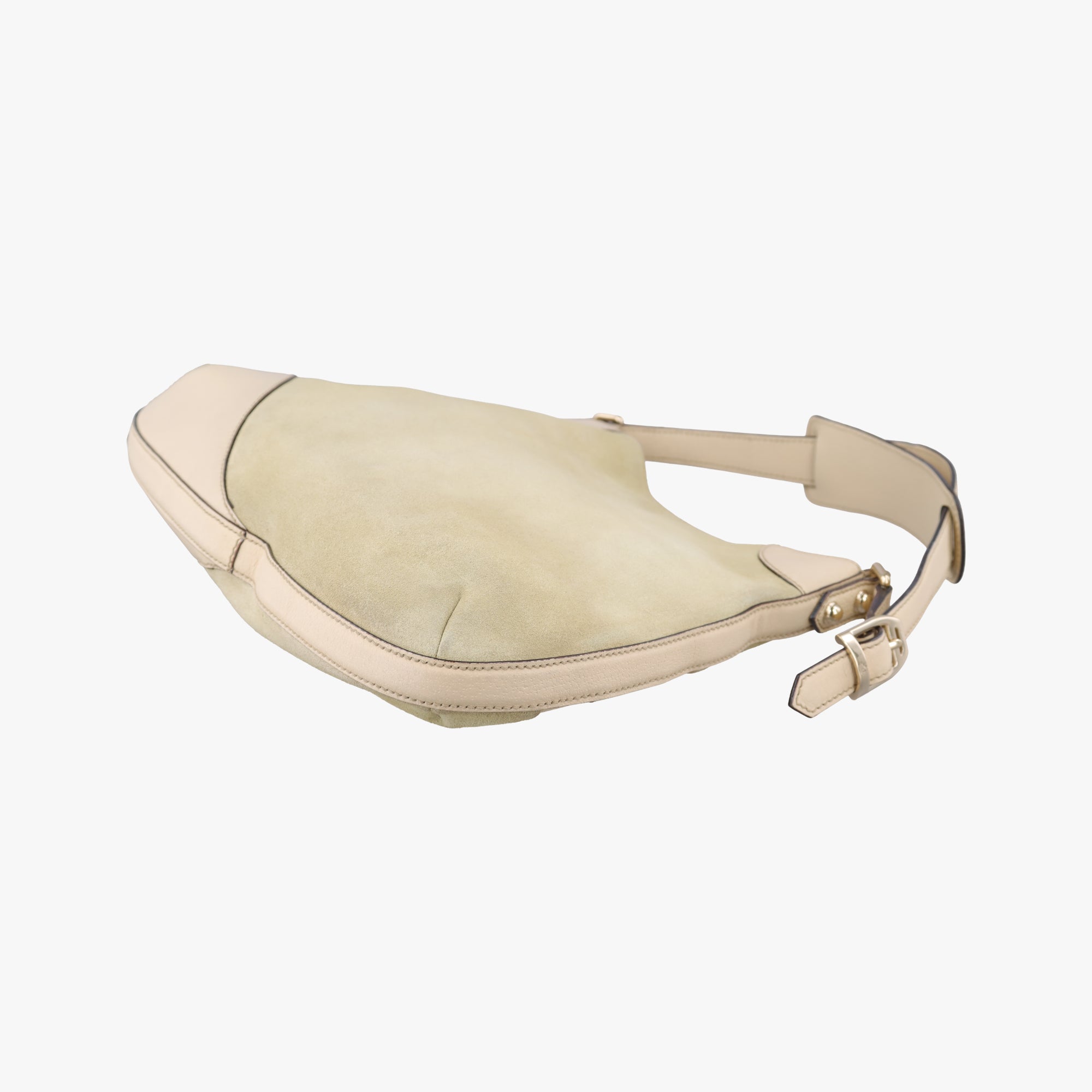 Pre-owned Gucci Horsebit Hobo Pink x Beige Suede×leather 137388 shoulderbag | stylenewstar