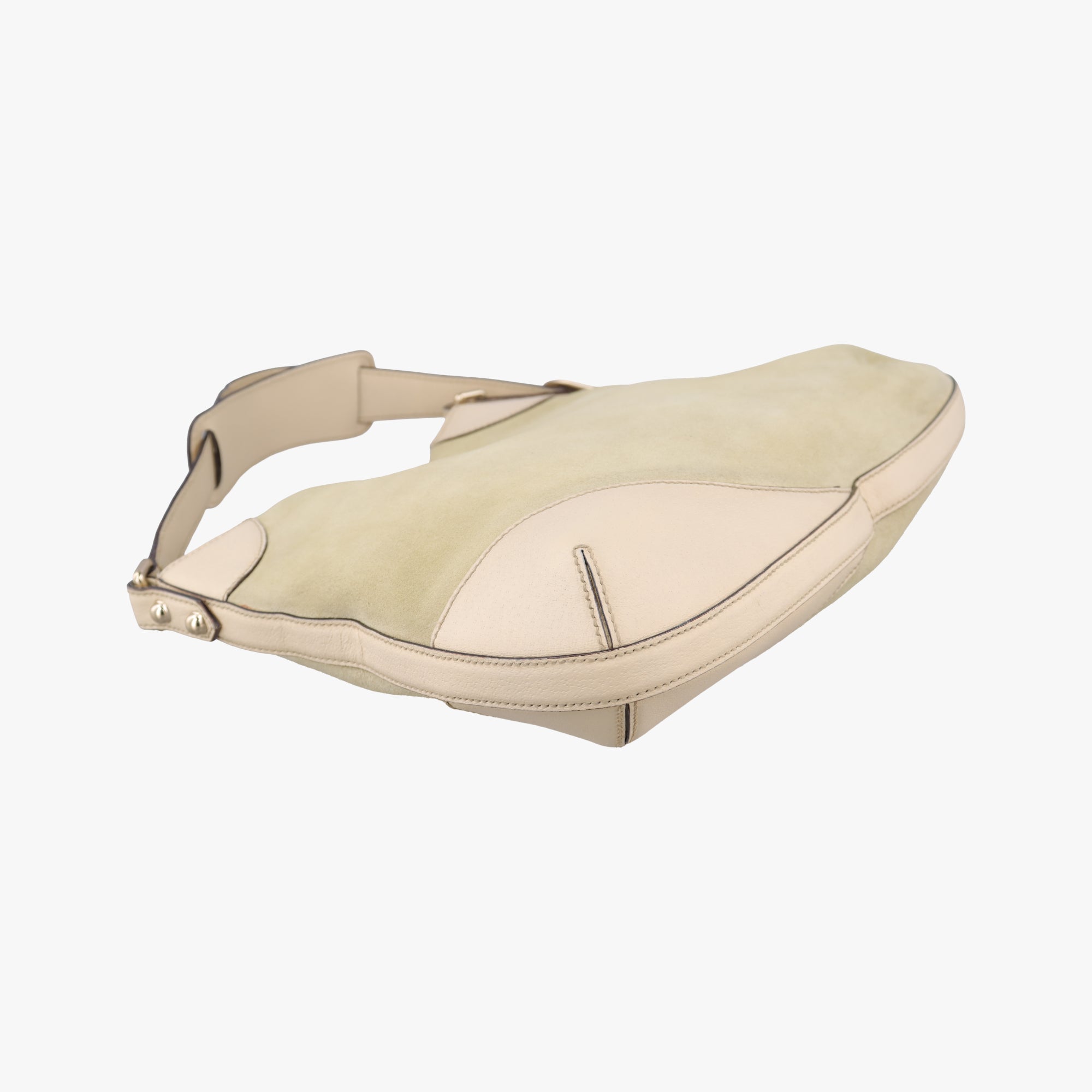 Pre-owned Gucci Horsebit Hobo Pink x Beige Suede×leather 137388 shoulderbag | stylenewstar