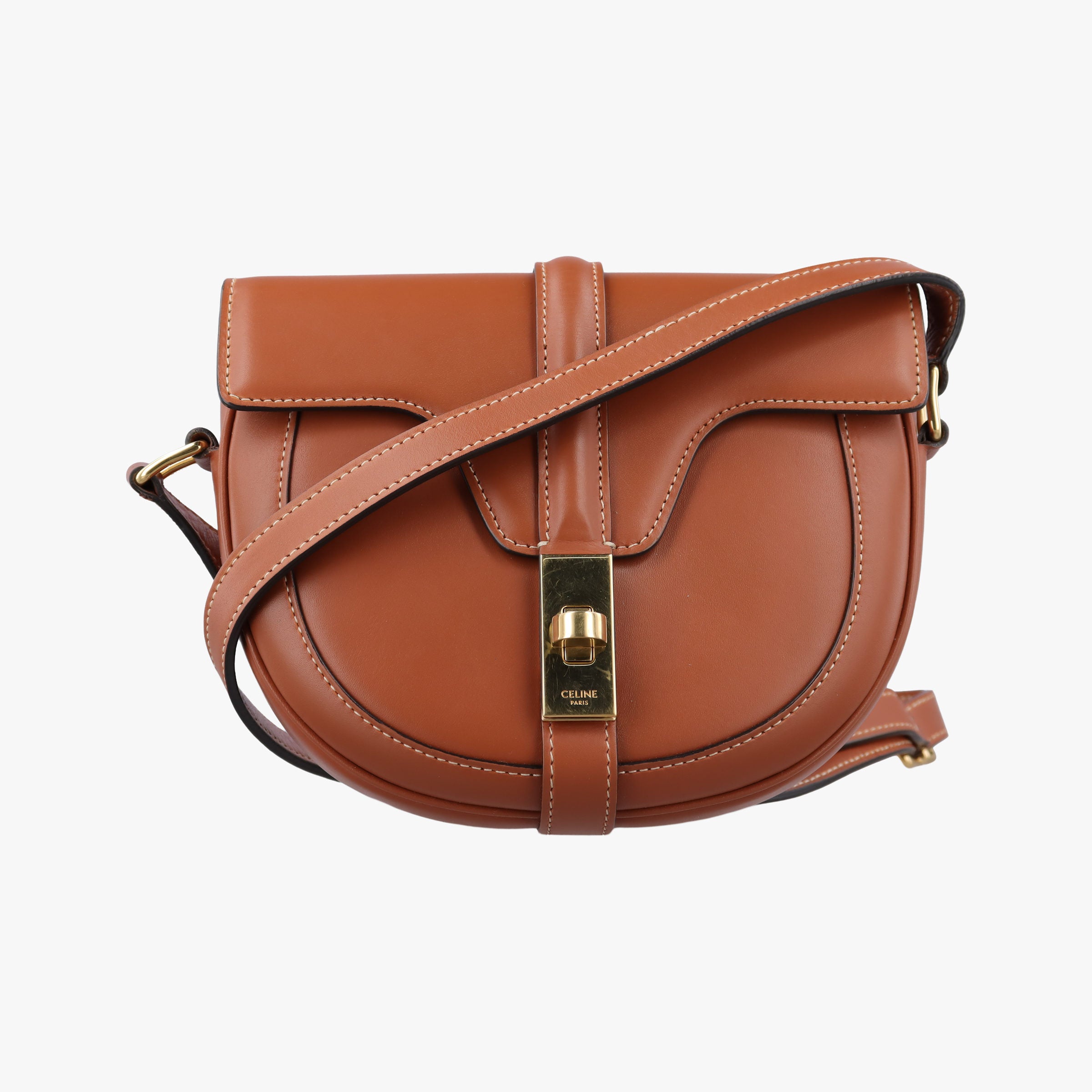 Pre-owned Celine Besace 16 Small Brown Leather W-SL-2 shoulderbag | stylenewstar