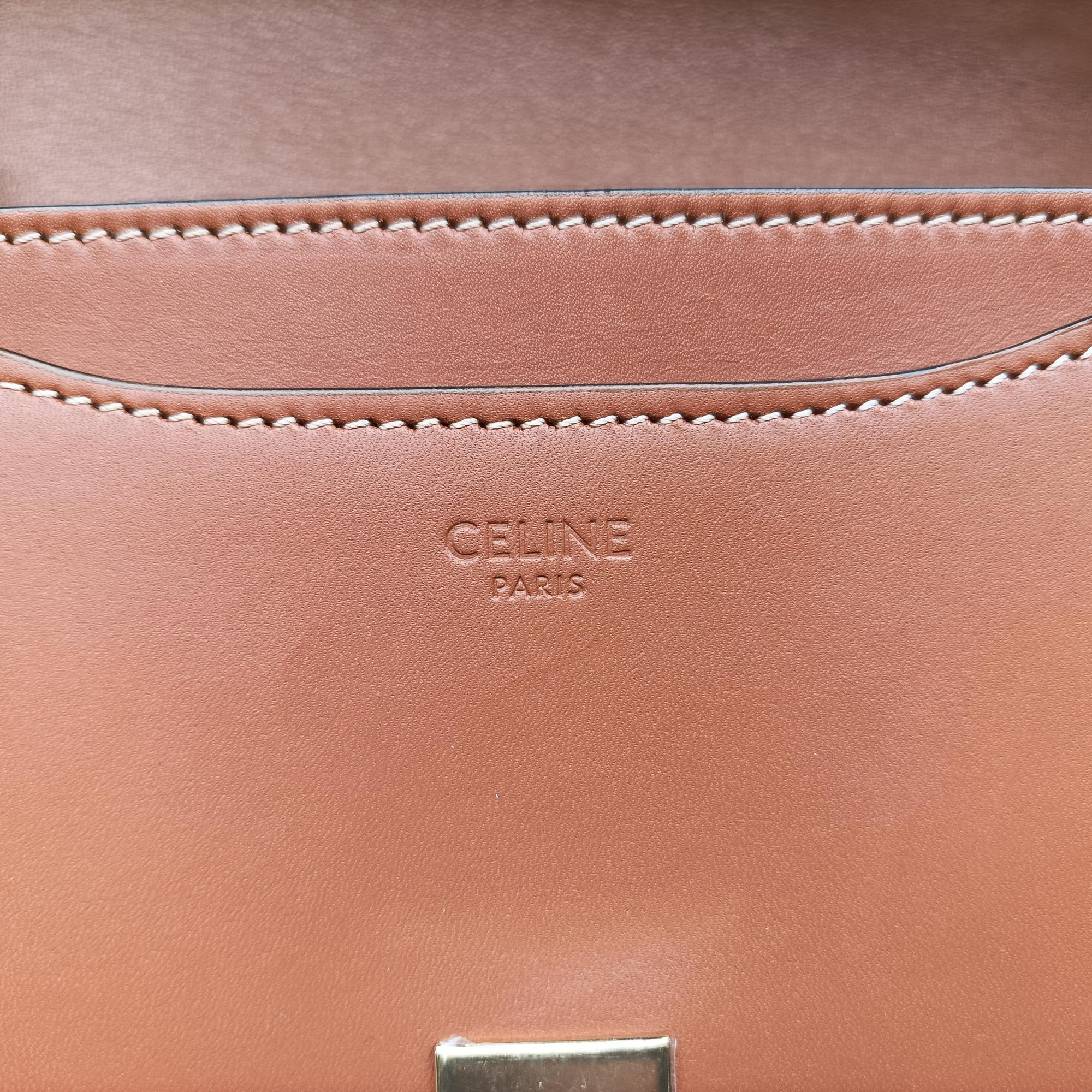 Pre-owned Celine Besace 16 Small Brown Leather W-SL-2 shoulderbag | stylenewstar
