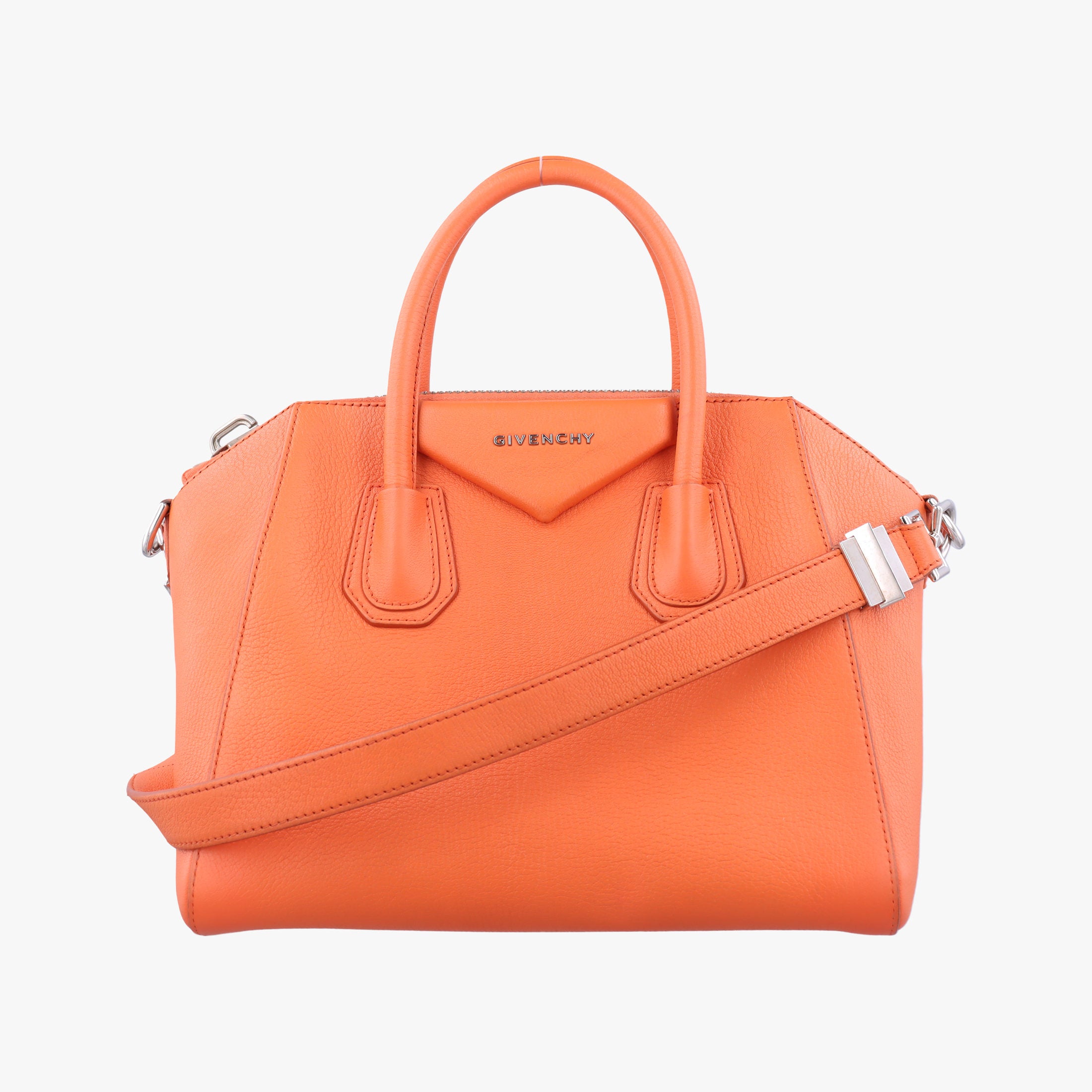 Pre-owned Givenchy Antigona Orange Leather  shoulderbag | stylenewstar