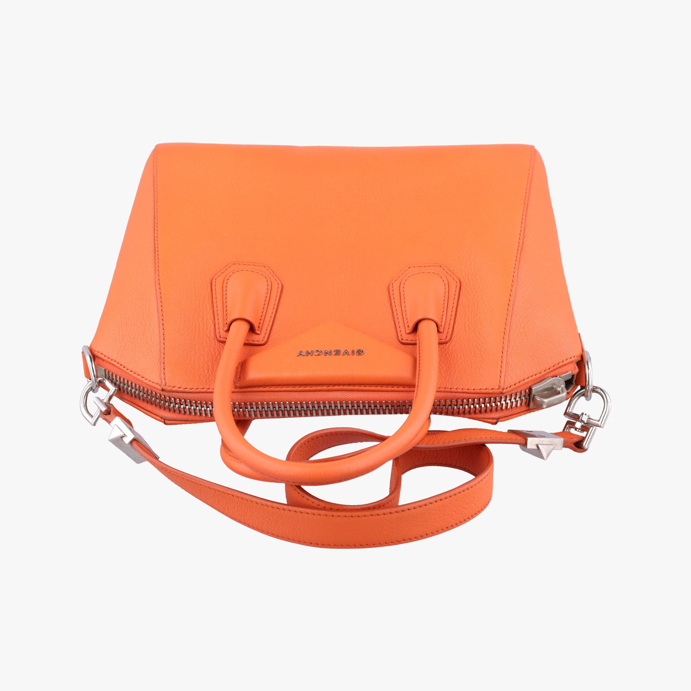 Pre-owned Givenchy Antigona Orange Leather  shoulderbag | stylenewstar