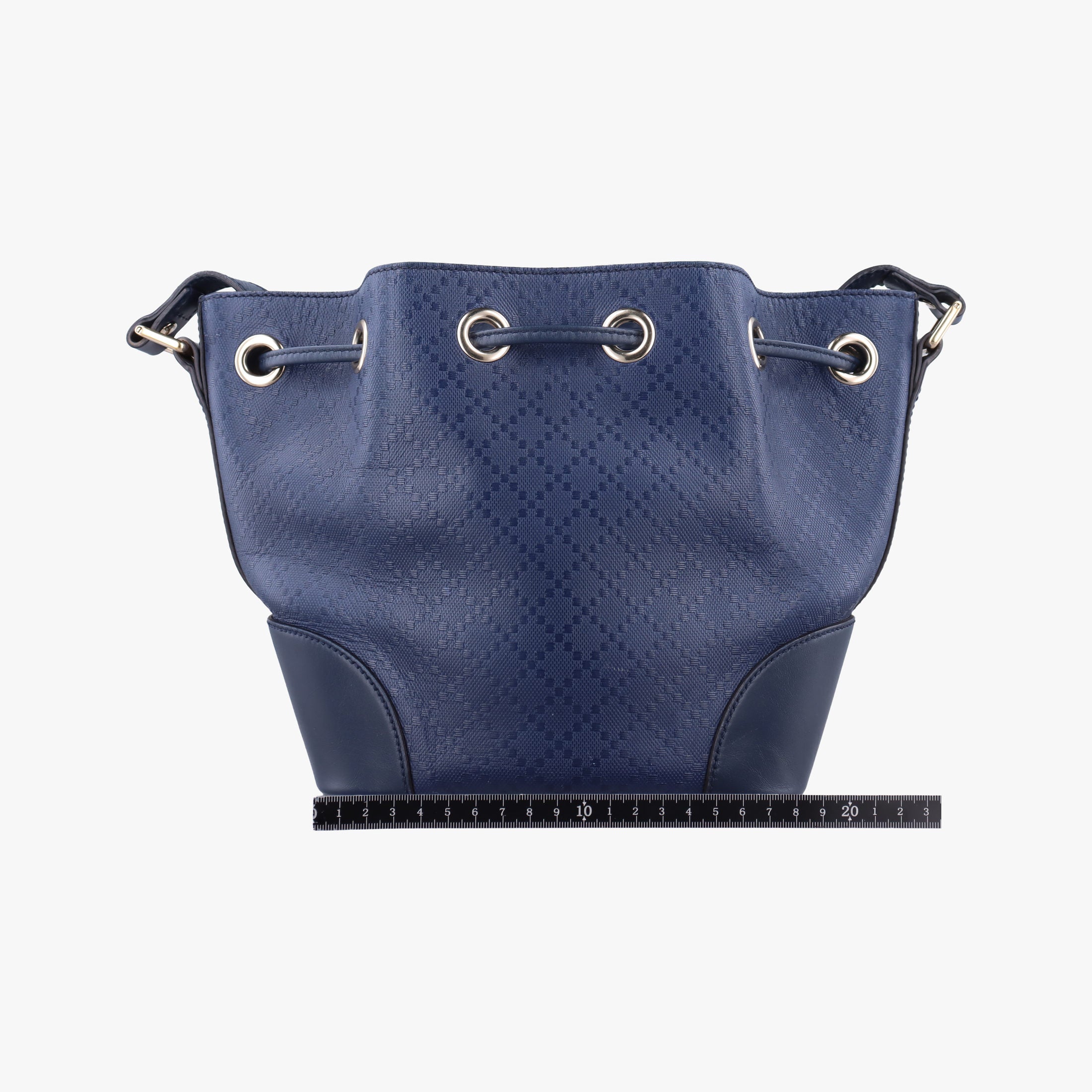 Pre-owned Gucci Bright Diamante Bucket Blue Leather 354229 shoulderbag | stylenewstar