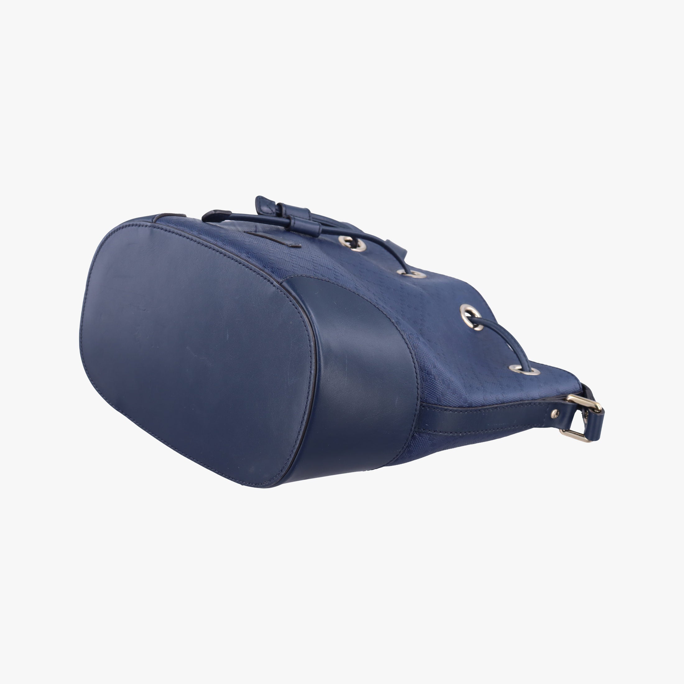 Pre-owned Gucci Bright Diamante Bucket Blue Leather 354229 shoulderbag | stylenewstar