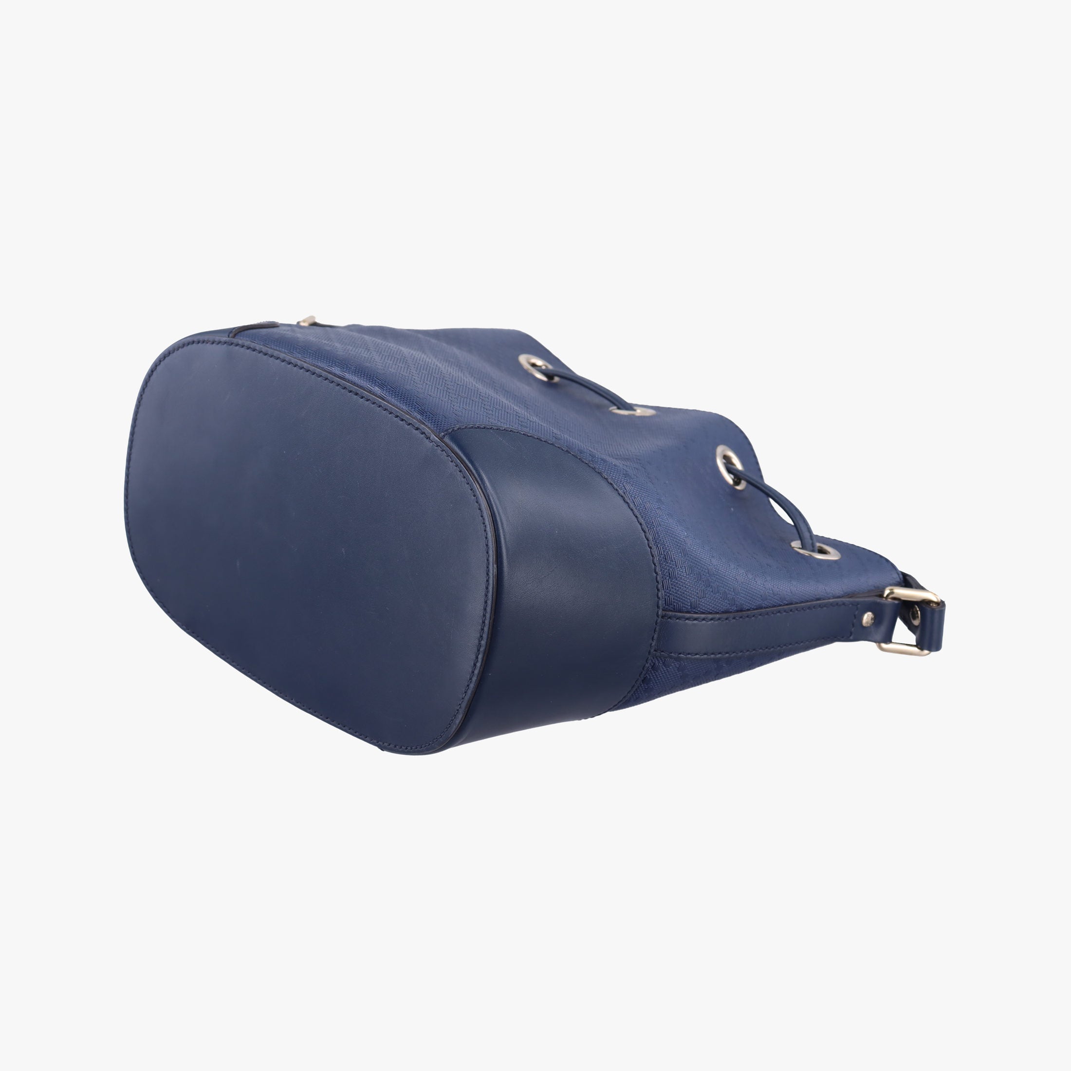 Pre-owned Gucci Bright Diamante Bucket Blue Leather 354229 shoulderbag | stylenewstar