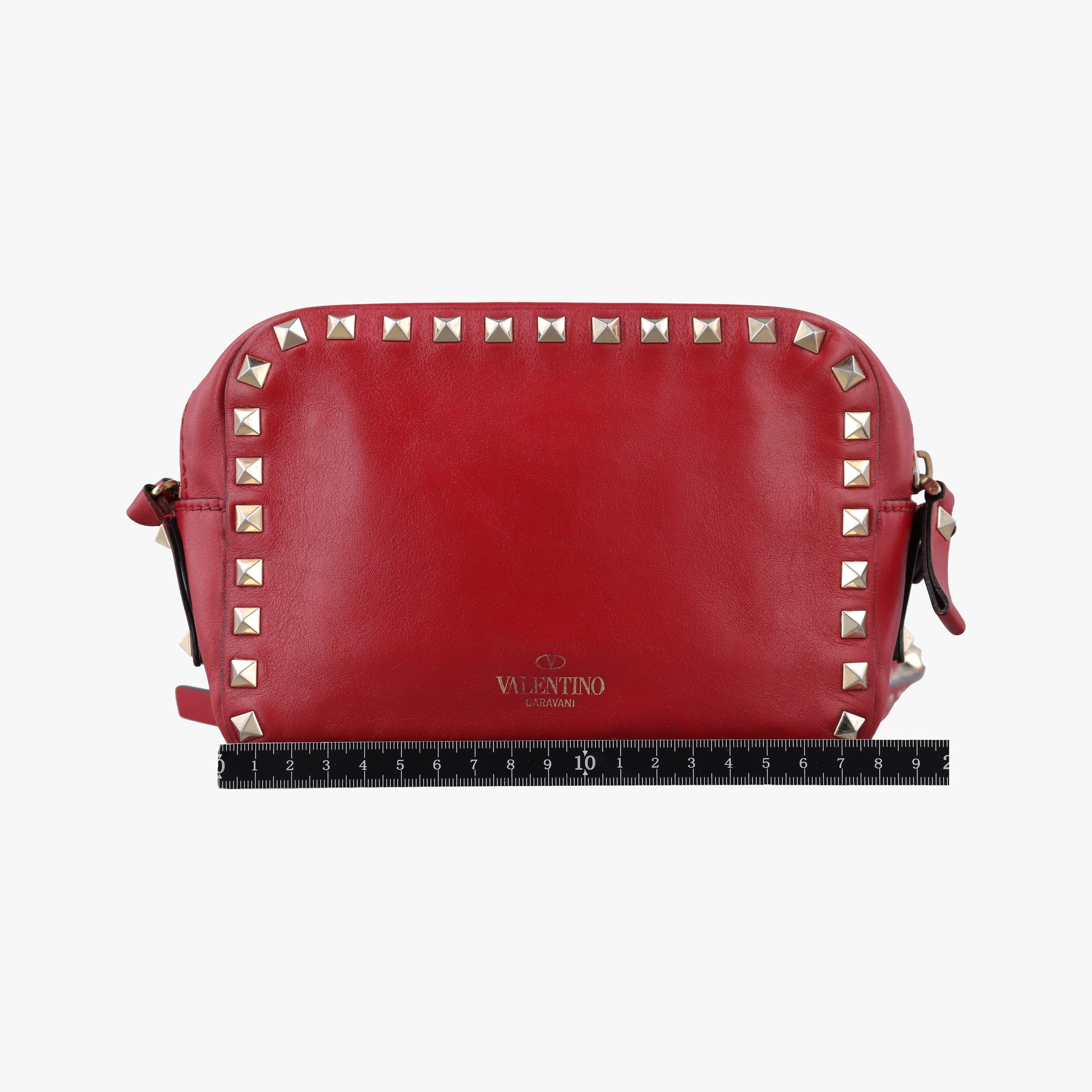 Pre-owned Valentino Rockstud Red Leather  shoulderbag | stylenewstar