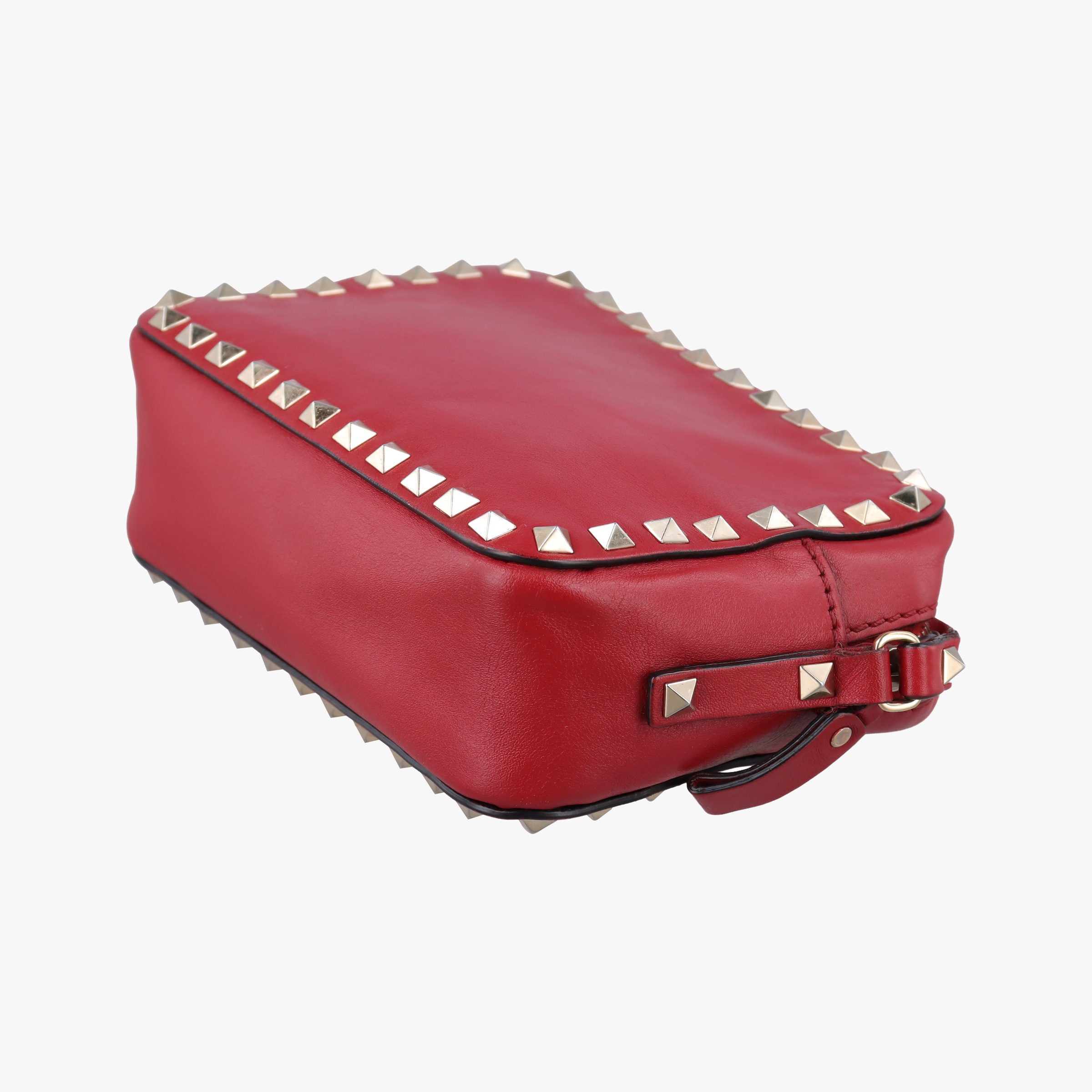 Pre-owned Valentino Rockstud Red Leather  shoulderbag | stylenewstar