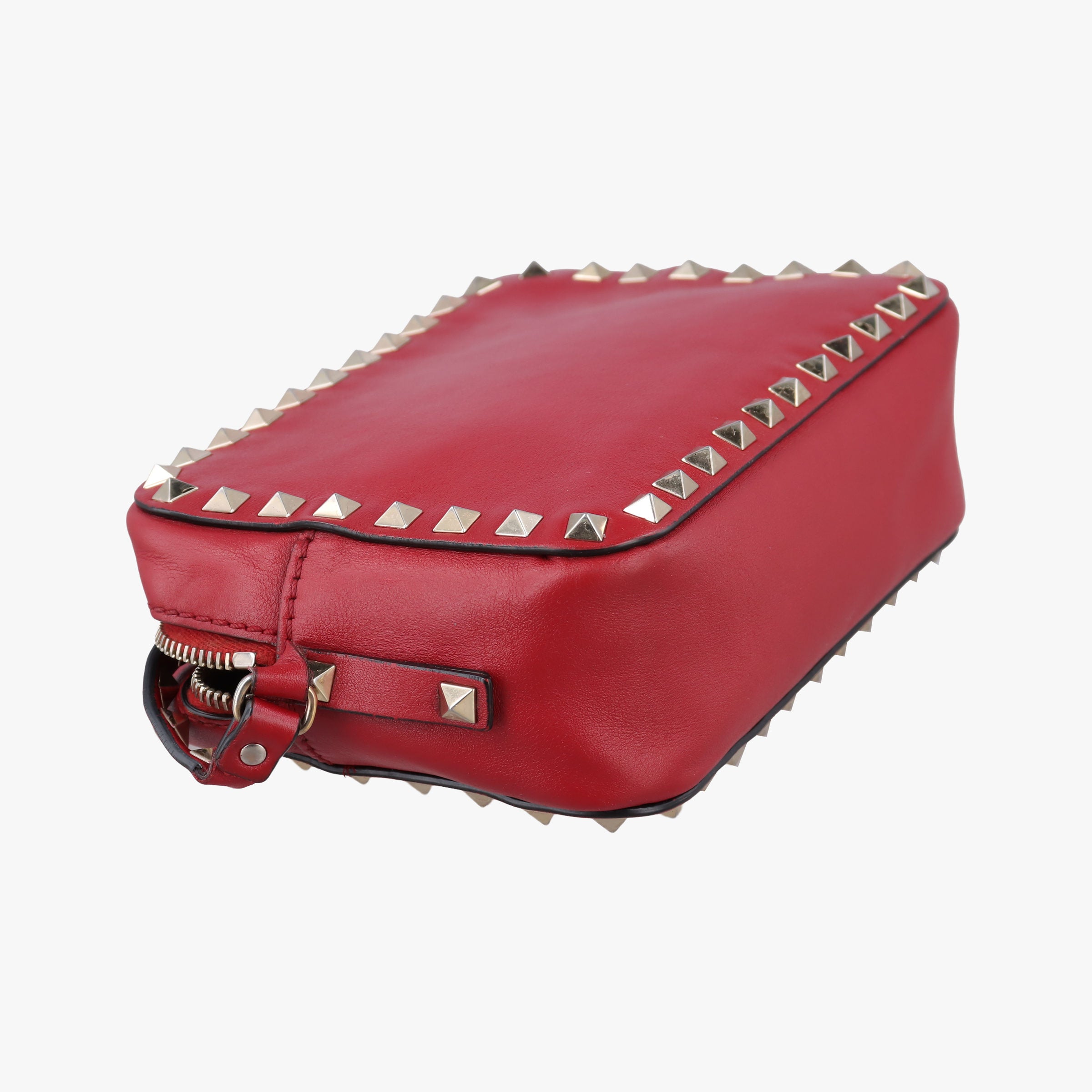 Pre-owned Valentino Rockstud Red Leather  shoulderbag | stylenewstar