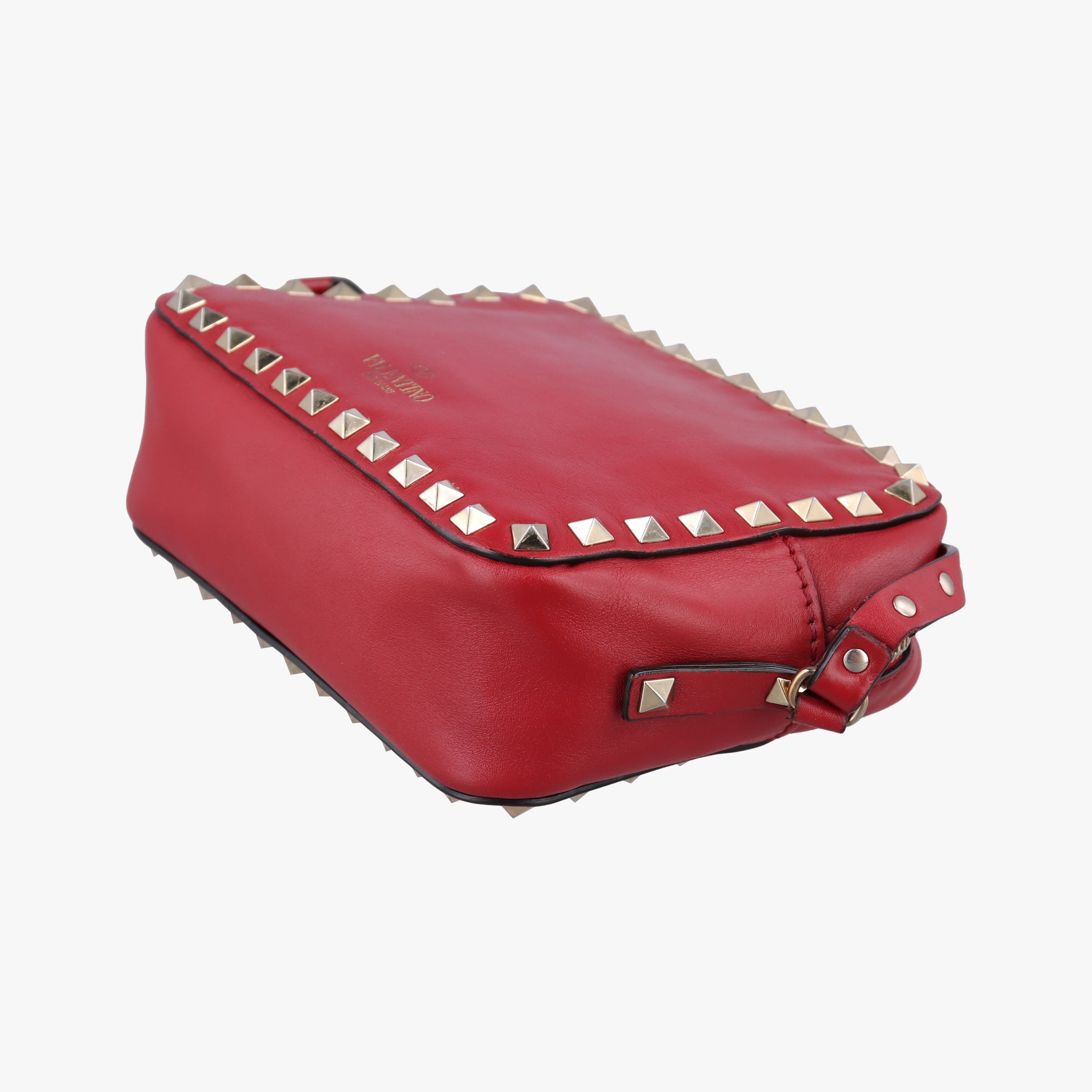 Pre-owned Valentino Rockstud Red Leather  shoulderbag | stylenewstar